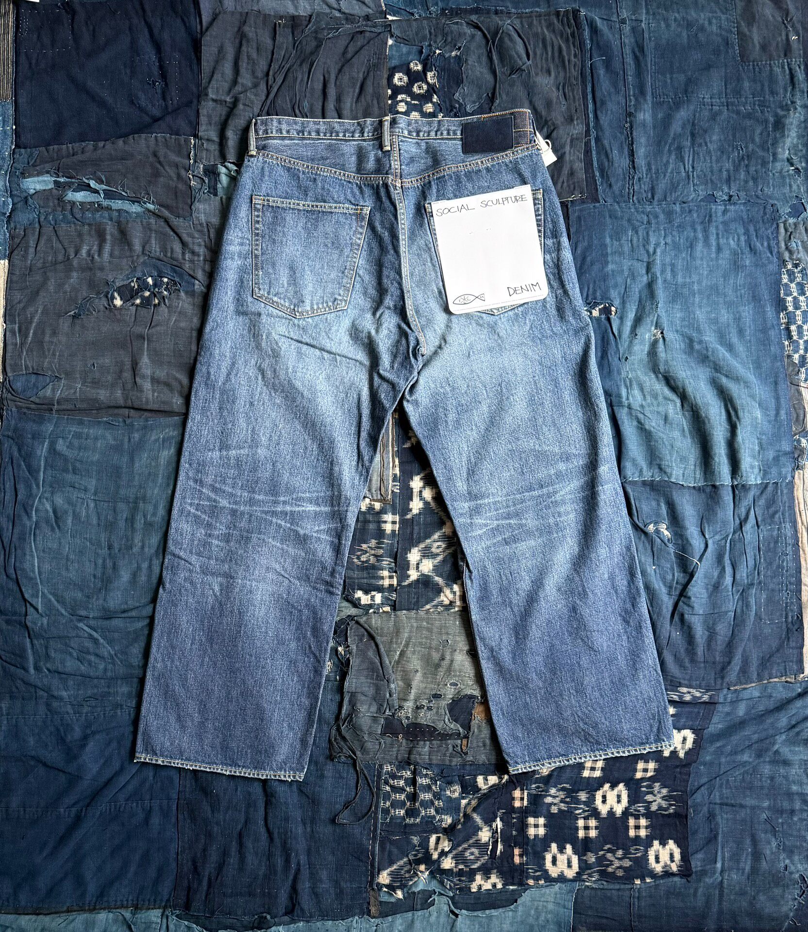 VISVIM 26SS Distressed Wide Denim Jeans — front