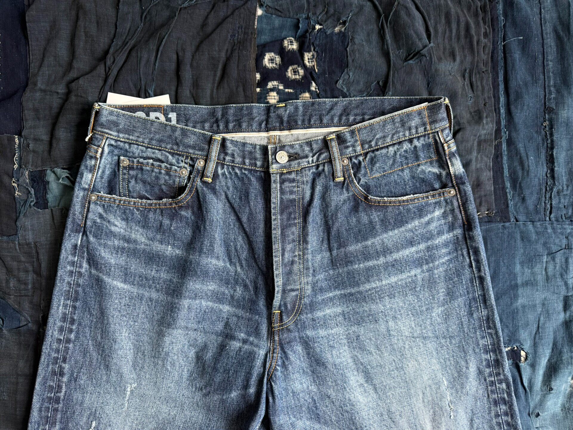 VISVIM 26SS Distressed Wide Denim Jeans — back