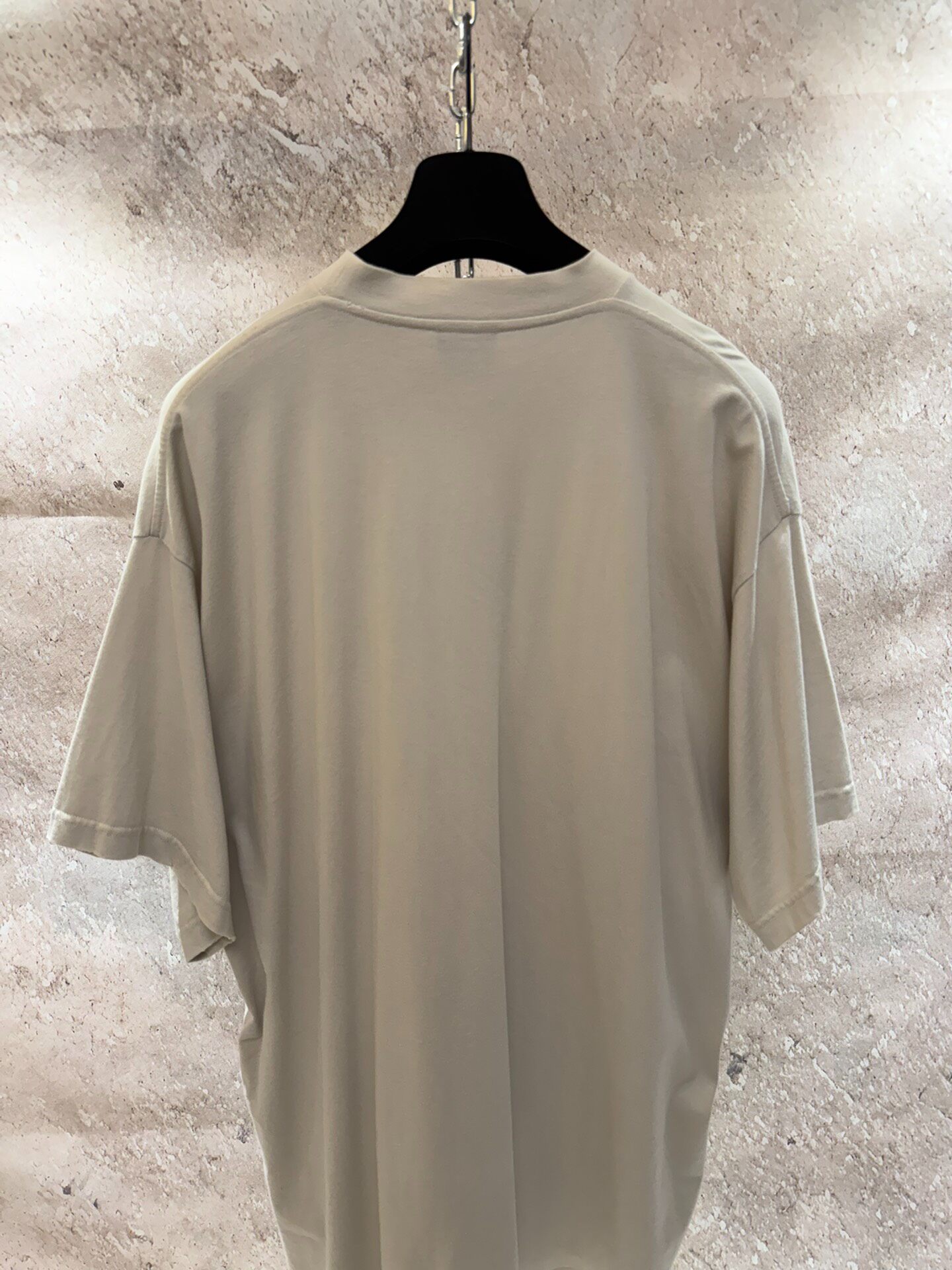 Balenciaga Apple Logo Beige T-Shirt — back
