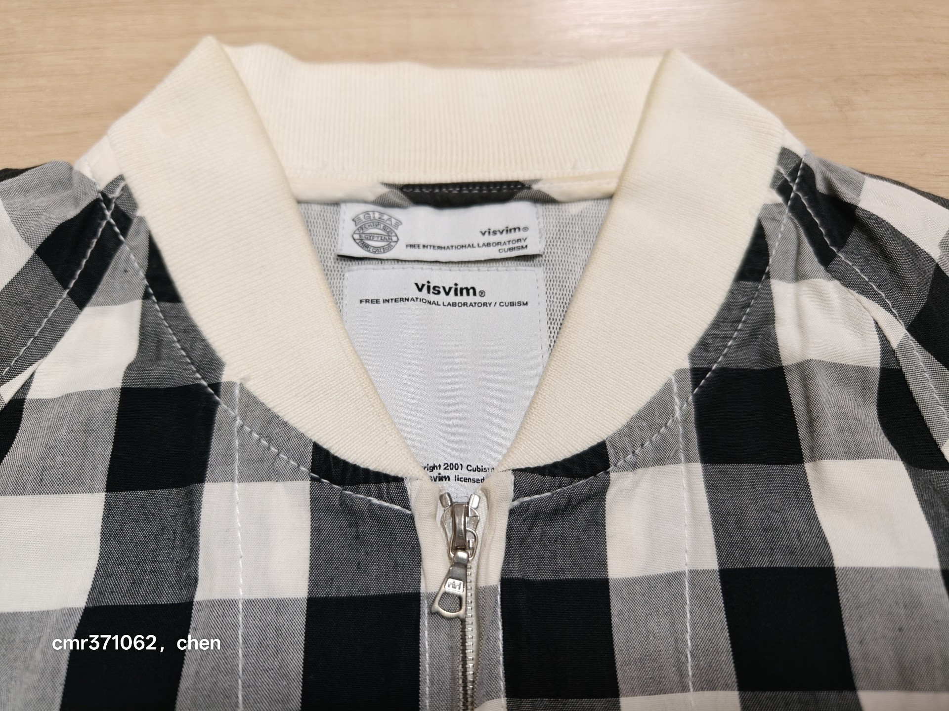 Visvim Giza Checked Bomber Jacket — detail