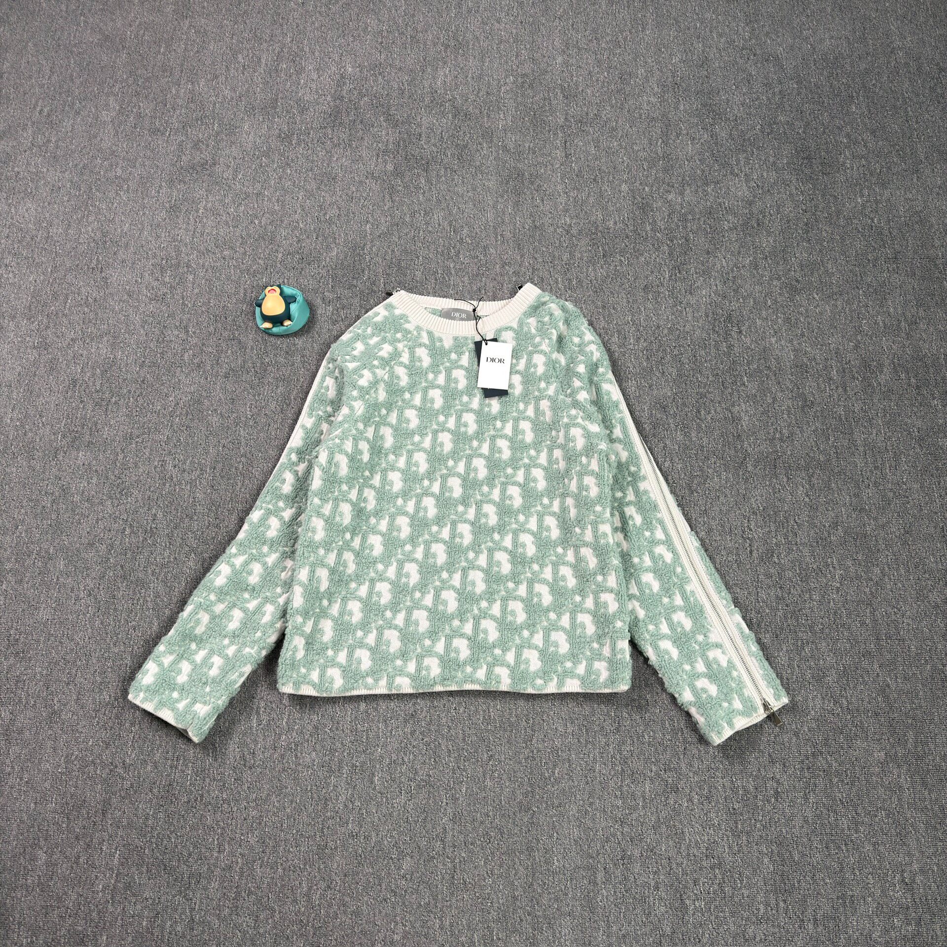 Dior Green Monogram Zip Sweater