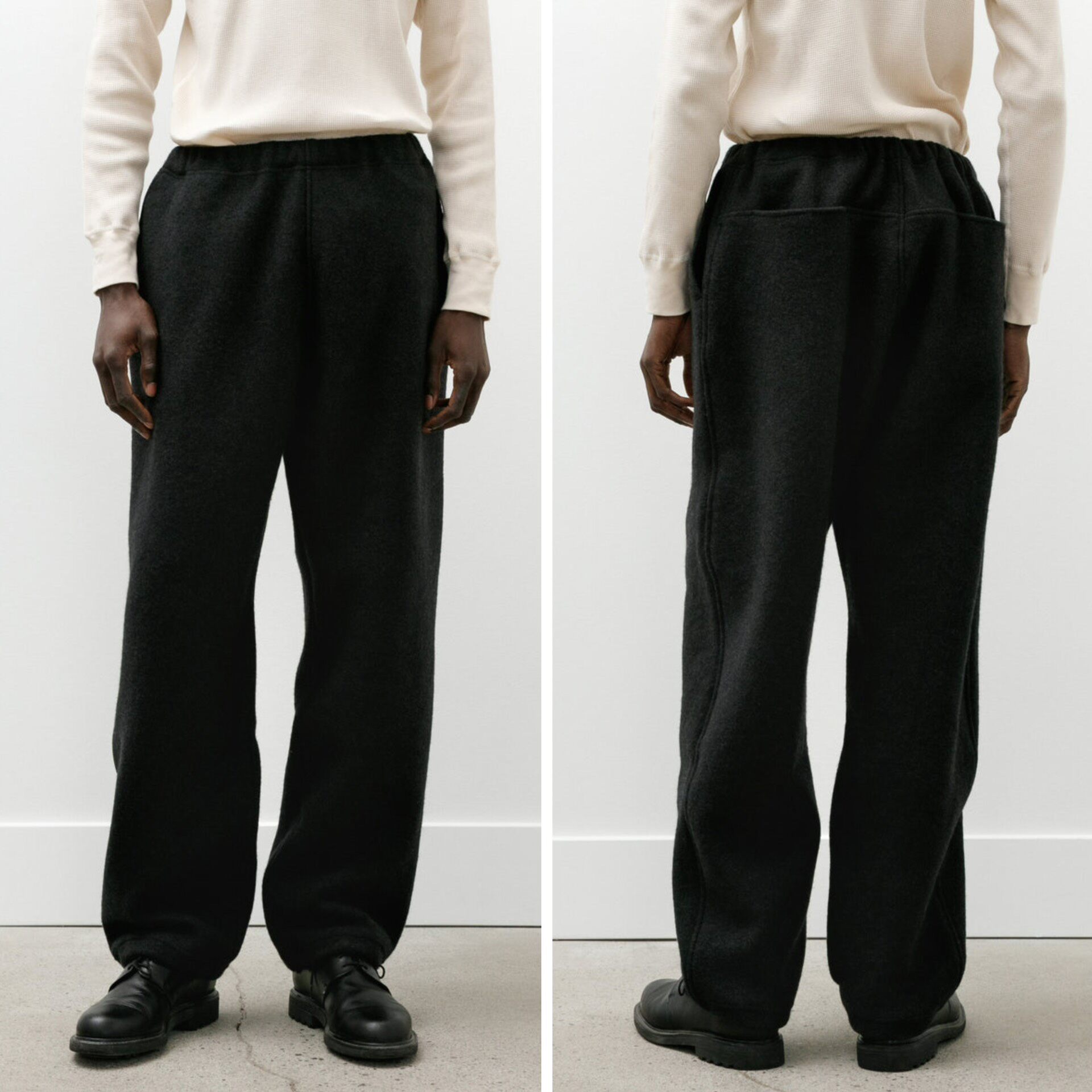 Comoli Wool Felt Relaxed Pants — front