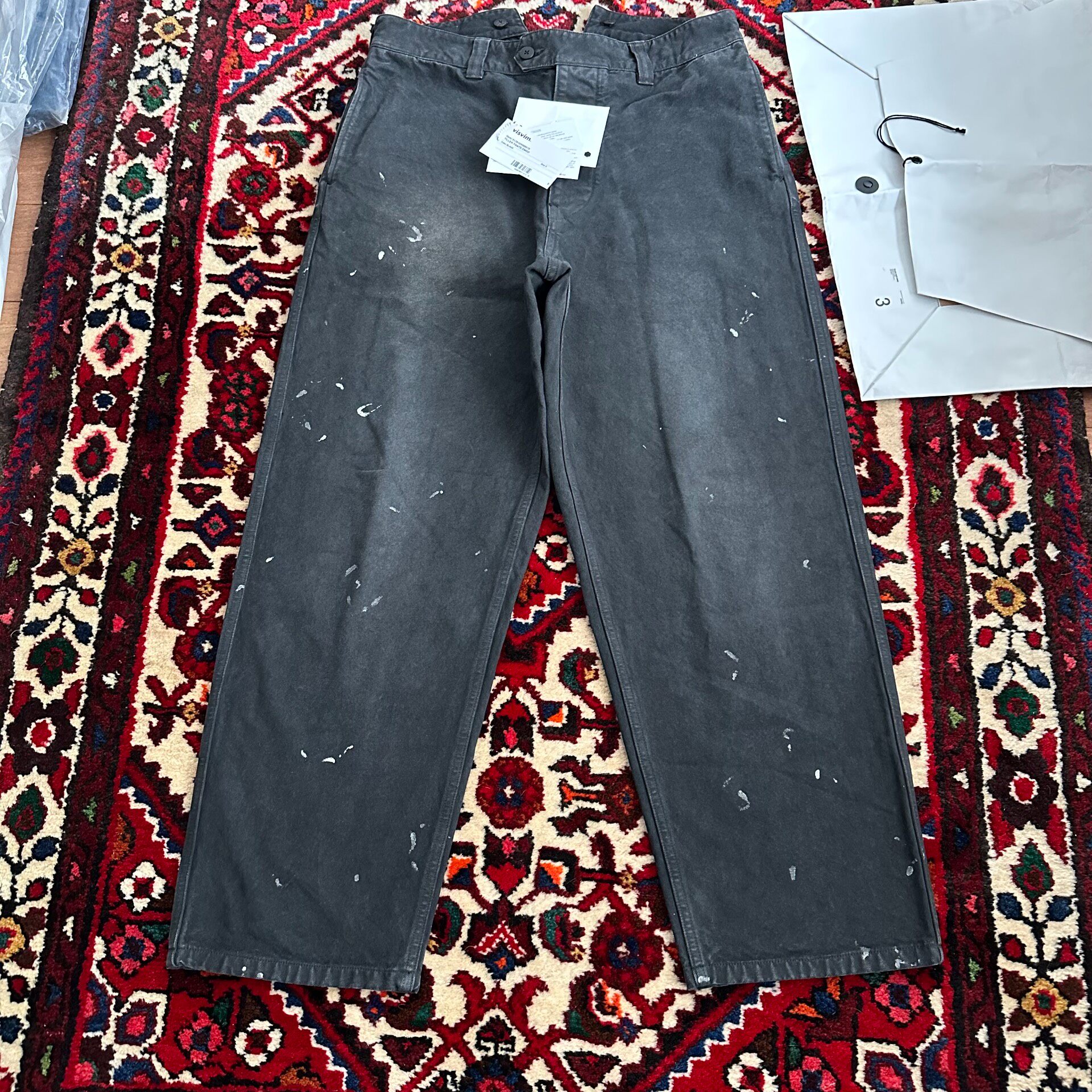 Visvim 26SS Tiller Paint-Splatter Pants — front