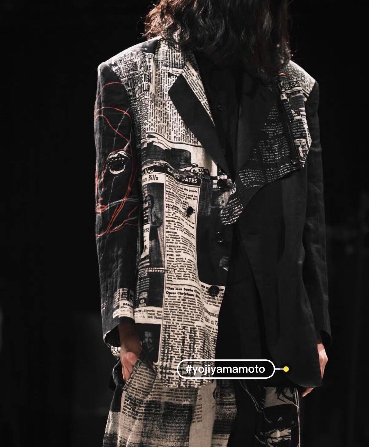 Yohji Yamamoto 22ss Newspaper Blazer — label