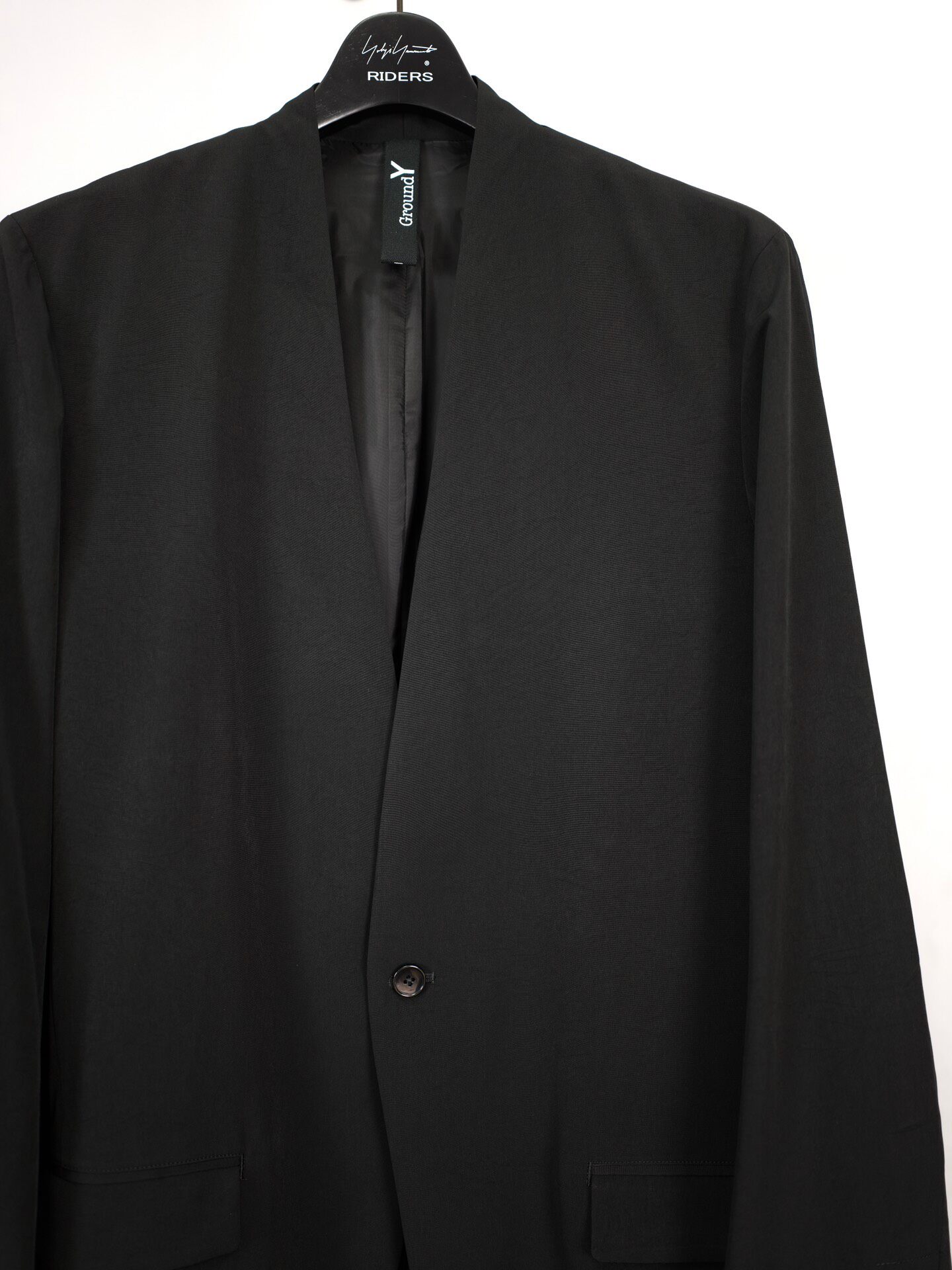 Ground Y Yohji Yamamoto 22AW Collarless Coat — detail