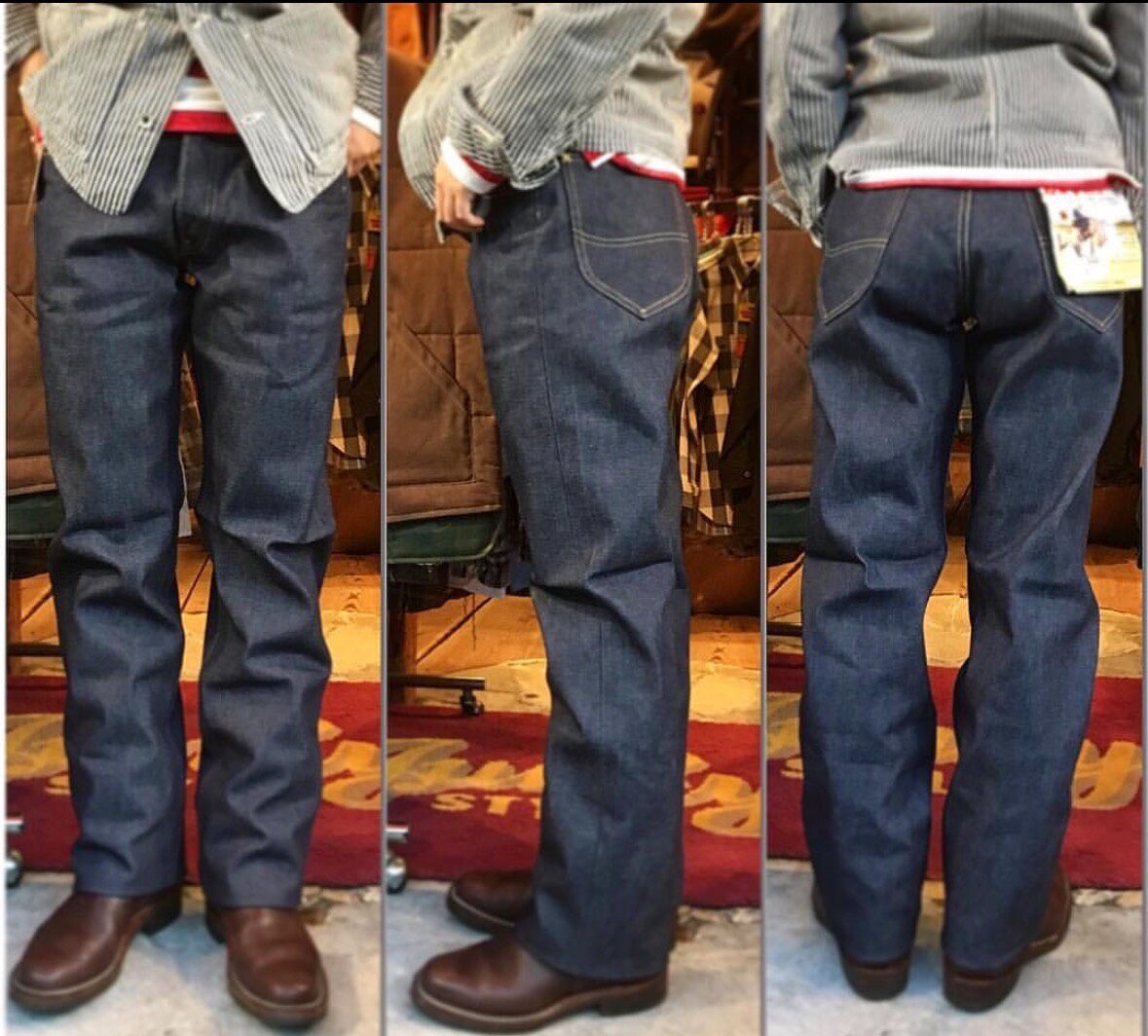 Lee Riders 101-B Raw Denim Jeans — back