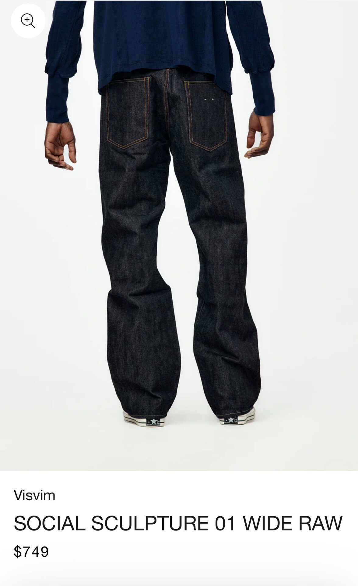 Visvim 25AW Social Sculpture 01 Raw Jeans — detail
