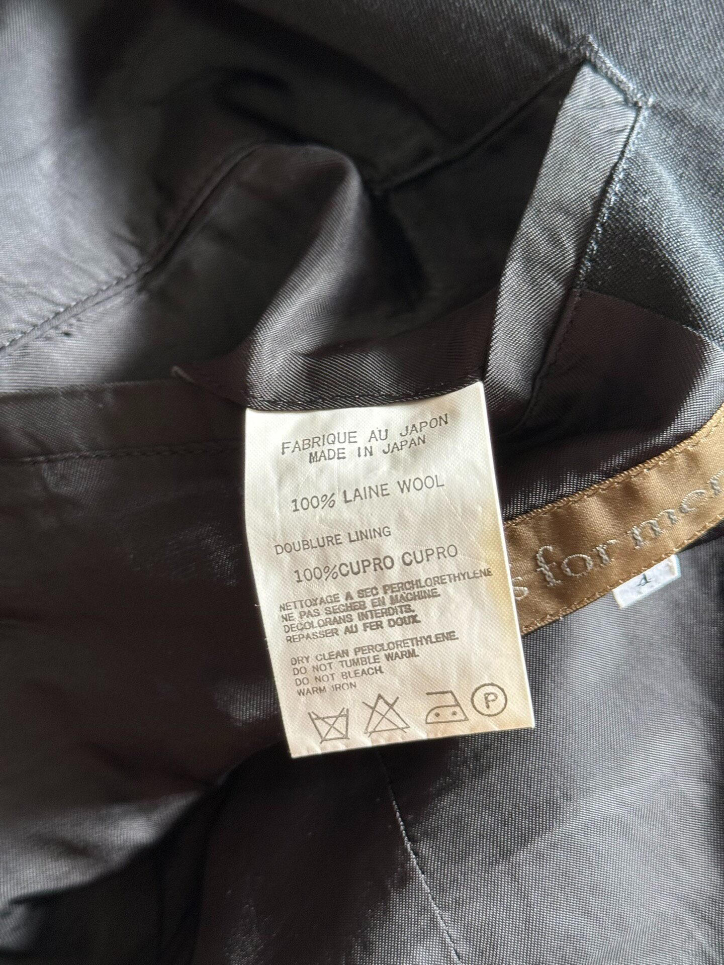 Yohji Yamamoto Y's For Men Wool Blazer — label