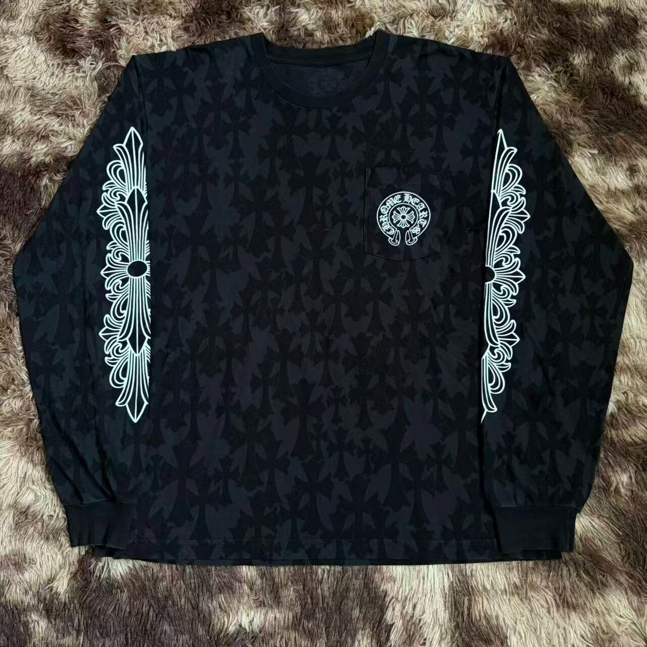 Chrome Hearts Cross Print Long Sleeve Top