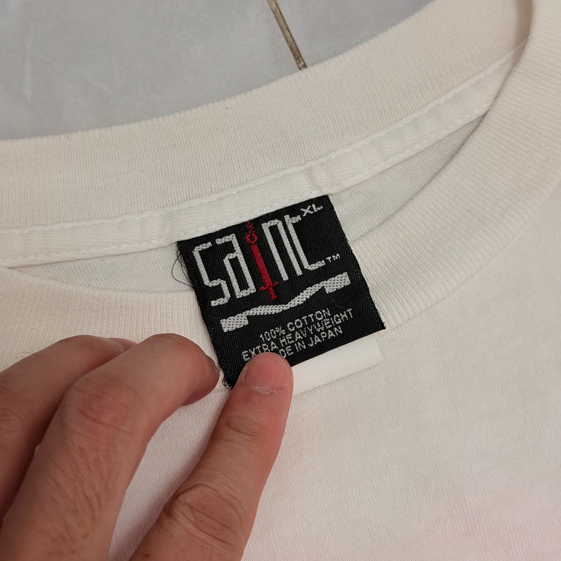 Saint Michael Heart White Short Sleeve Tee — back