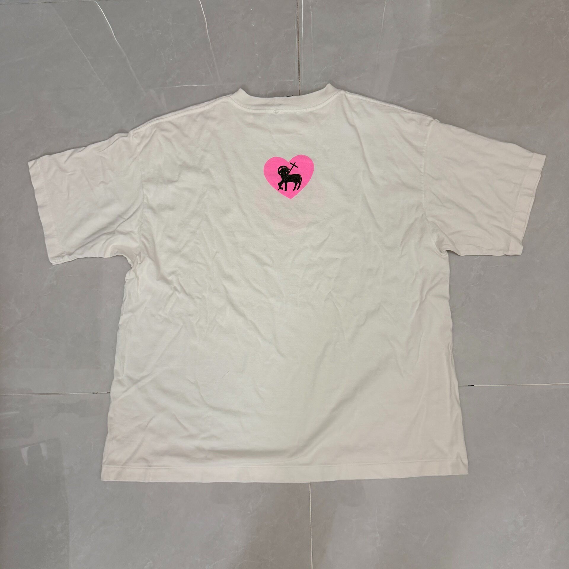 Saint Michael Heart White Short Sleeve Tee — front