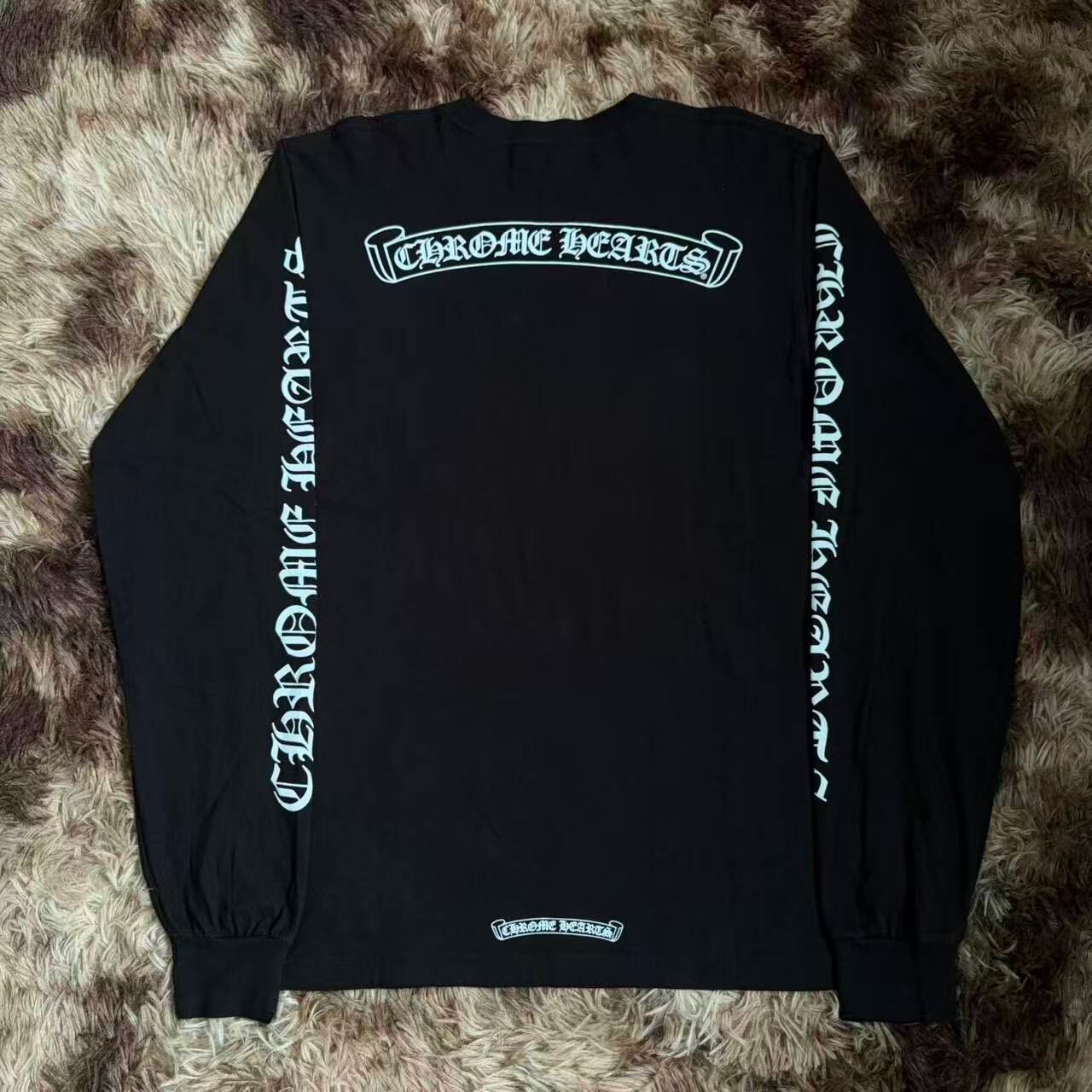 Chrome Hearts Gothic Print Long Sleeve Top — front