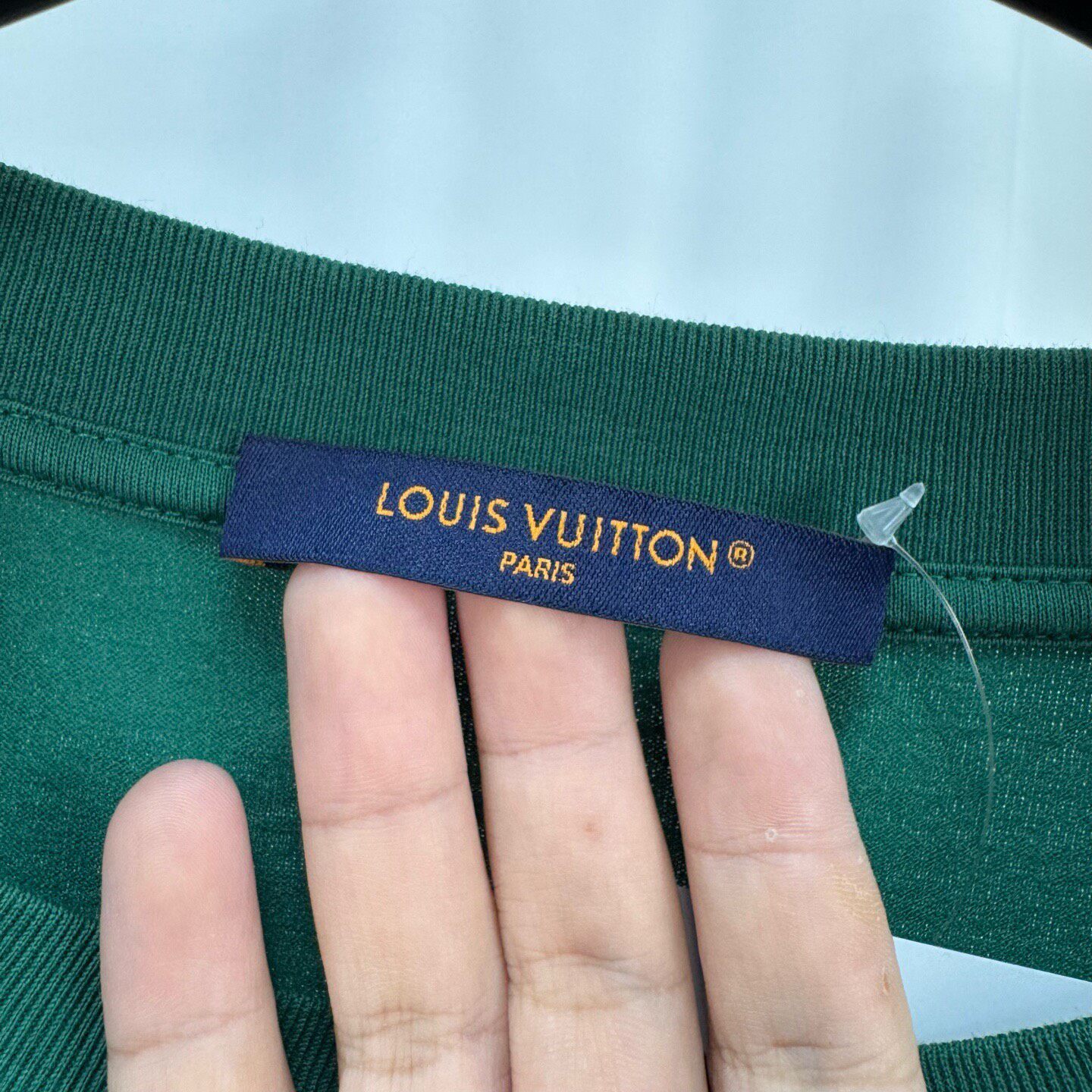 Louis Vuitton Green Monogram Short Sleeve Tee — label