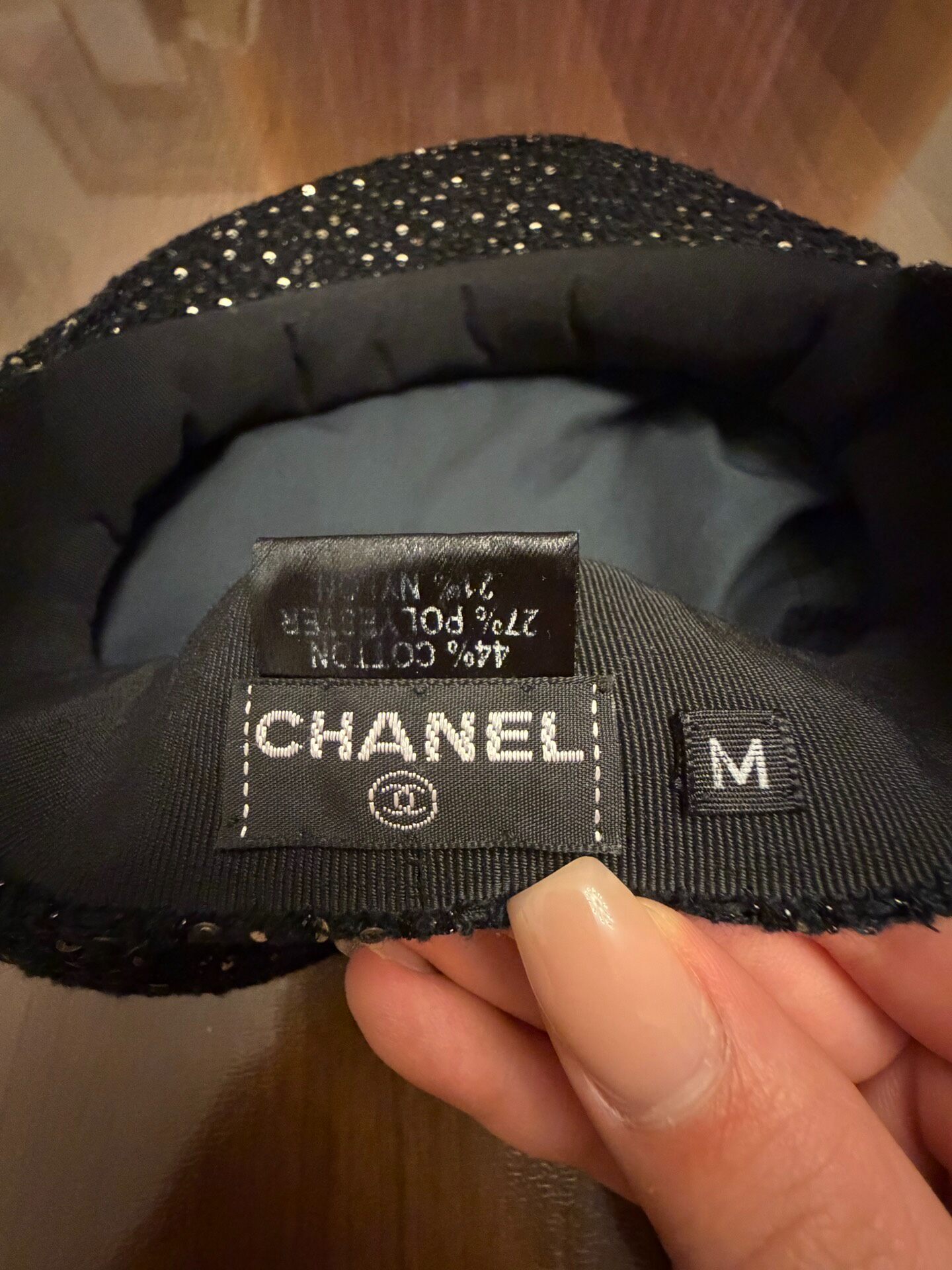 Chanel Sequin Double C Beret — back