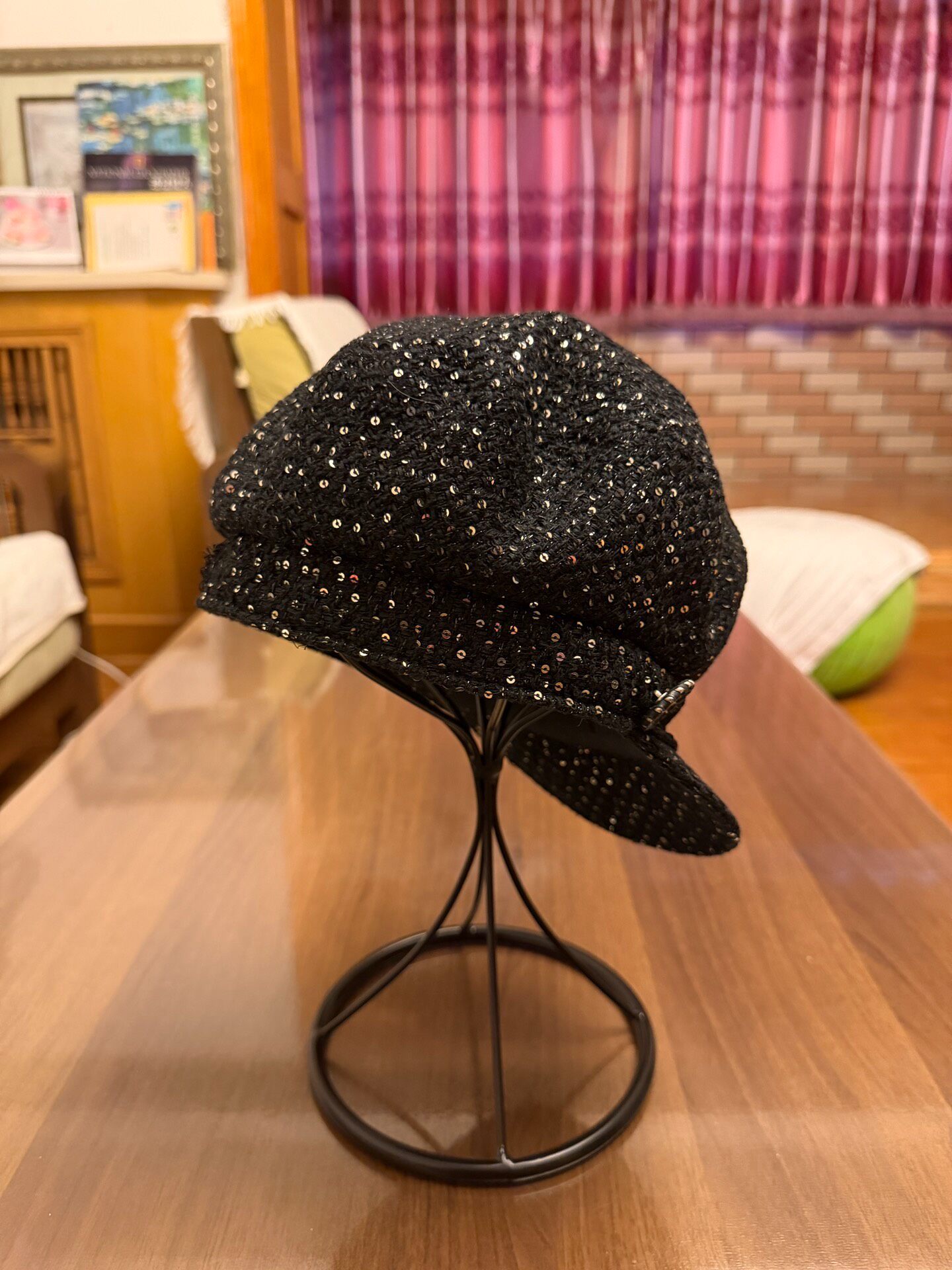 Chanel Sequin Double C Beret — detail