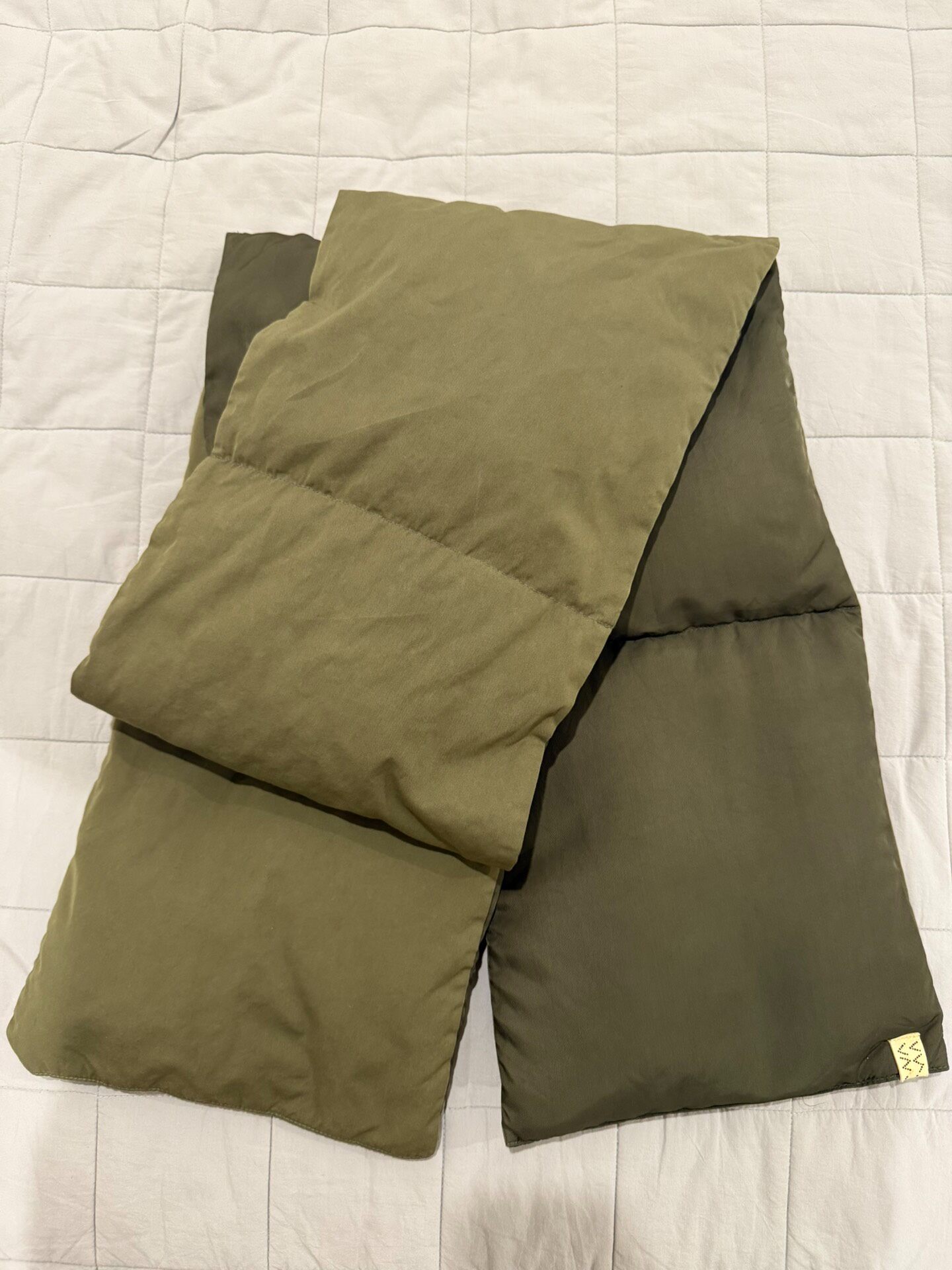 Visvim Olive Green Down Scarf — back