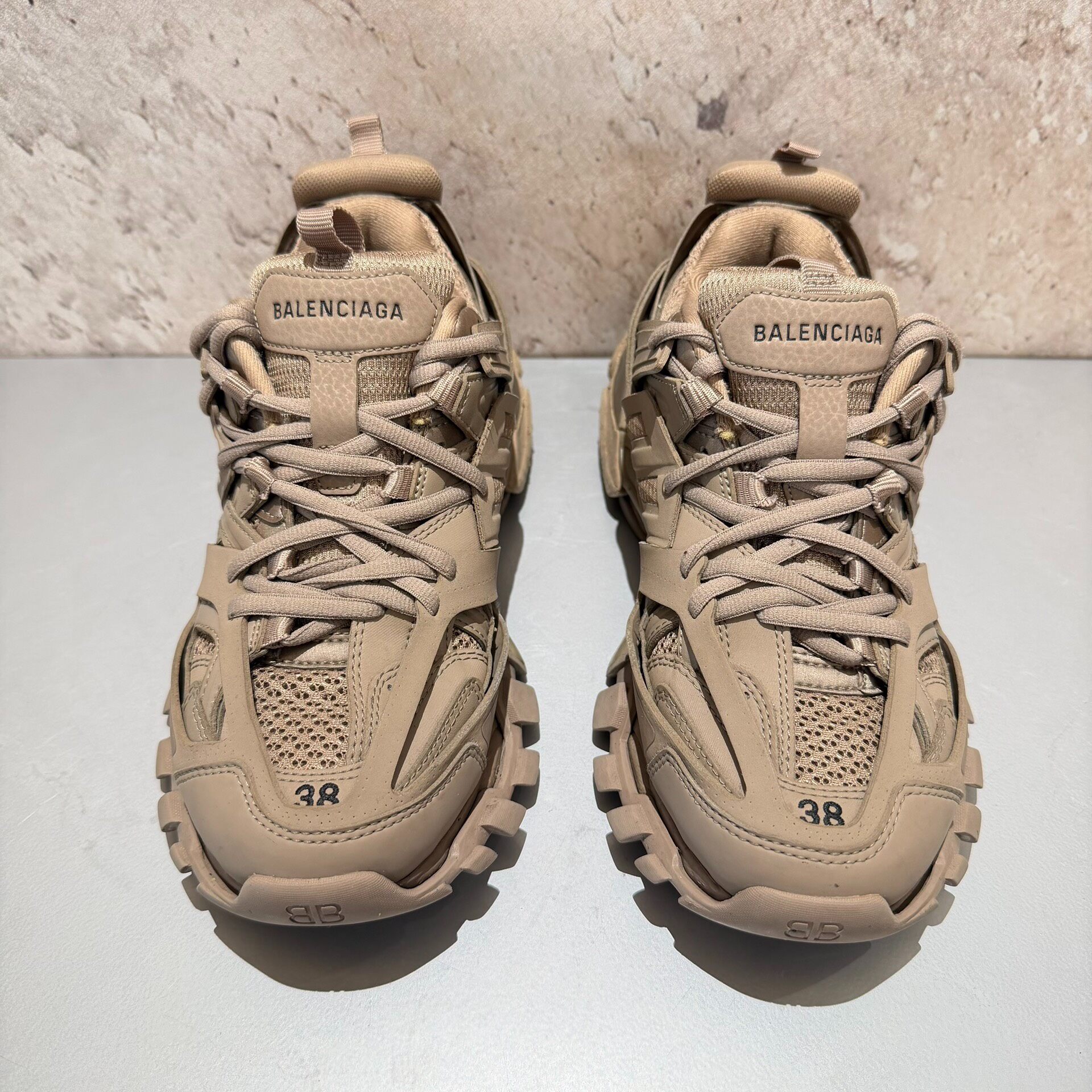 Balenciaga Track 1.0 Beige Sneakers — front