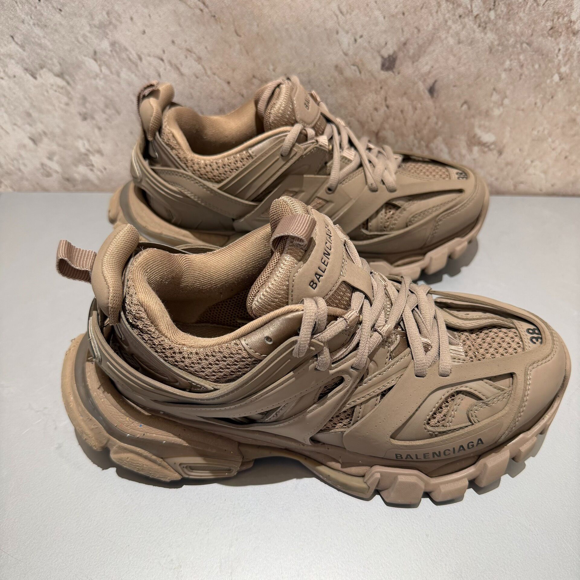 Balenciaga Track 1.0 Beige Sneakers — back