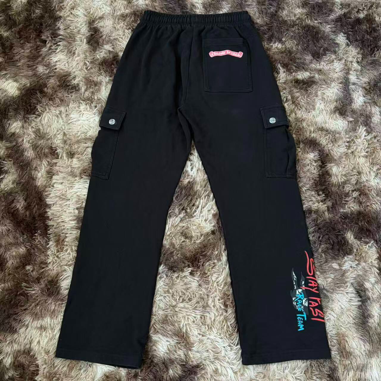 Chrome Hearts Mattyboy Black Cargo Sweatpants — front