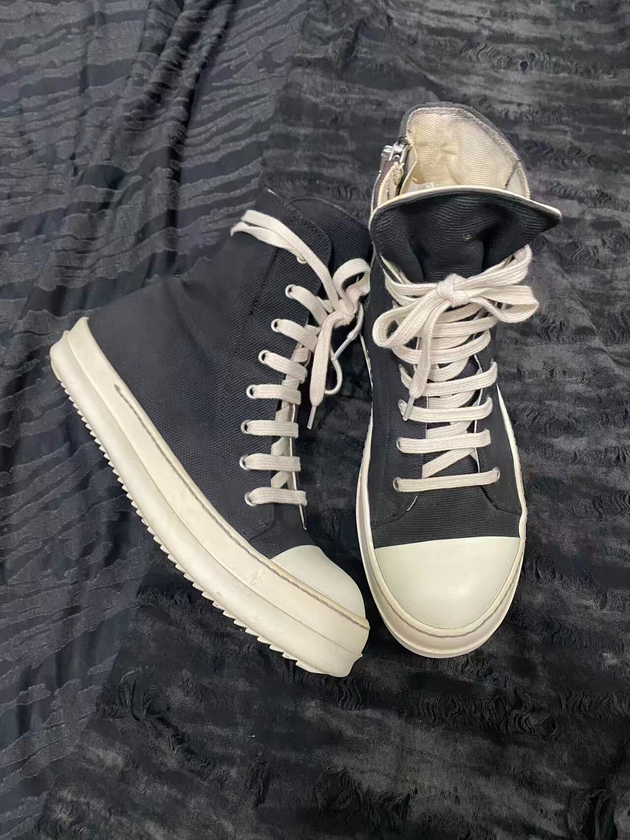 Rick Owens DRKSHDW High-Top Canvas Shoes — back