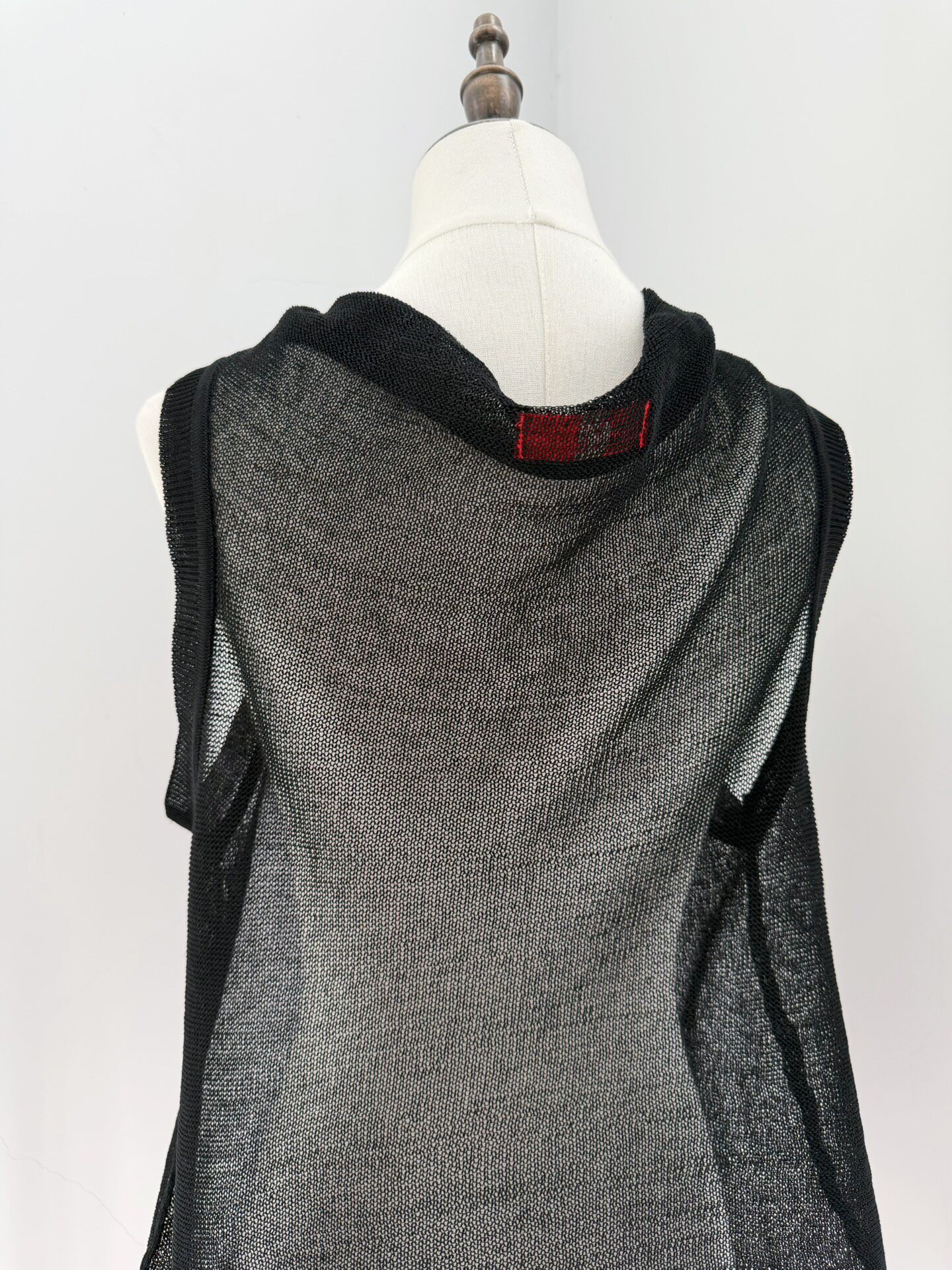 Y's Ruffled Knit Sleeveless Top — back