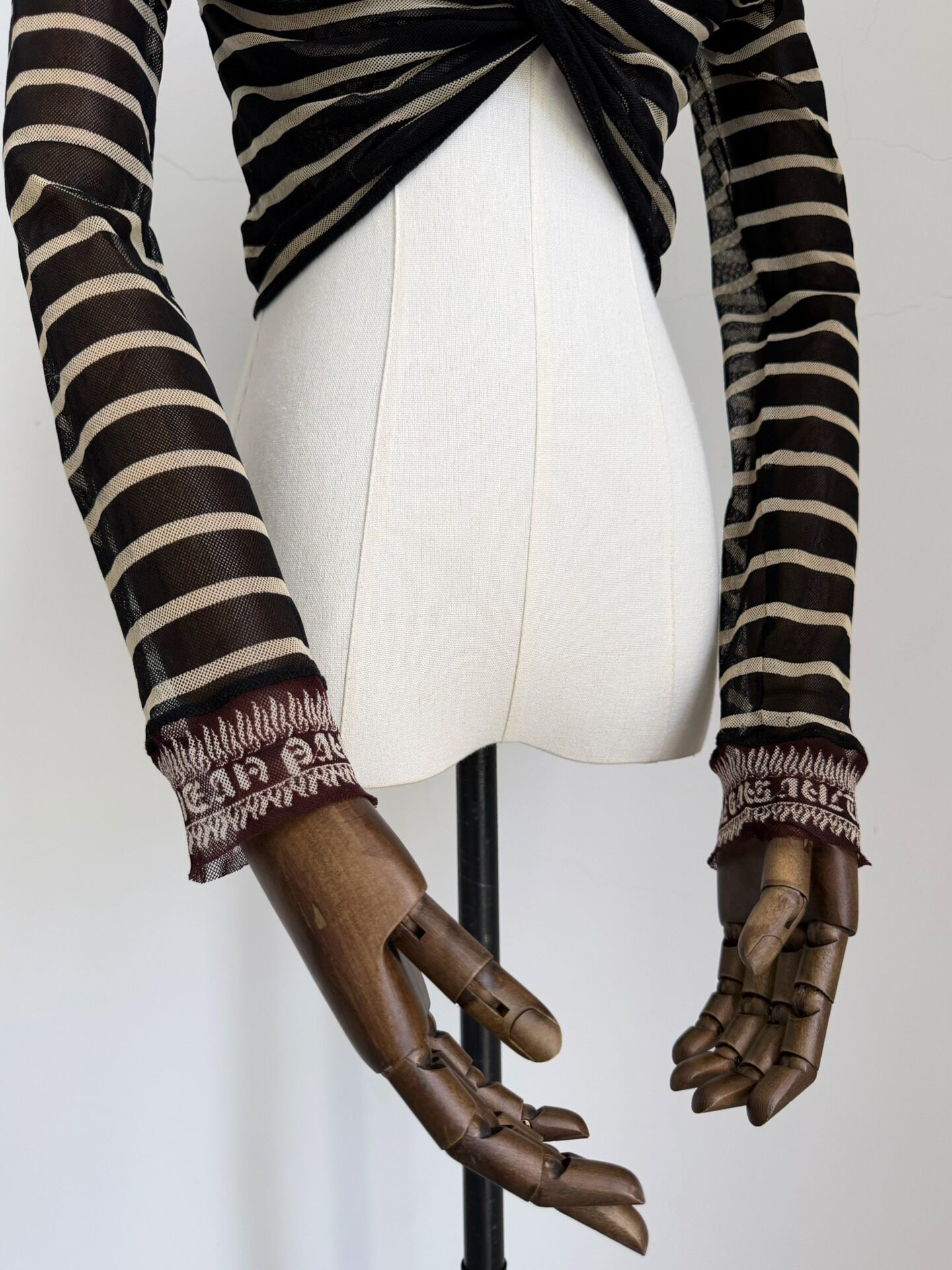 Vintage Jean Paul Gaultier Striped Mesh Top — detail