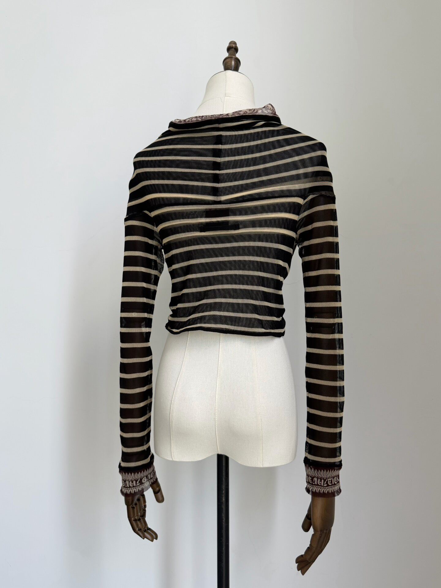 Vintage Jean Paul Gaultier Striped Mesh Top — back