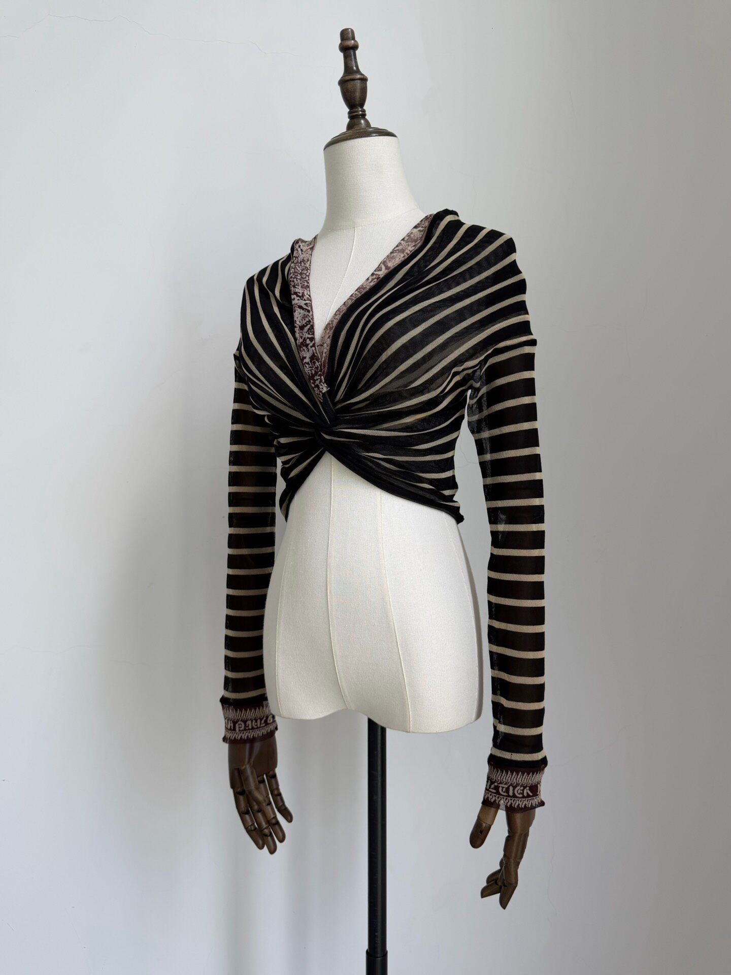 Vintage Jean Paul Gaultier Striped Mesh Top — label
