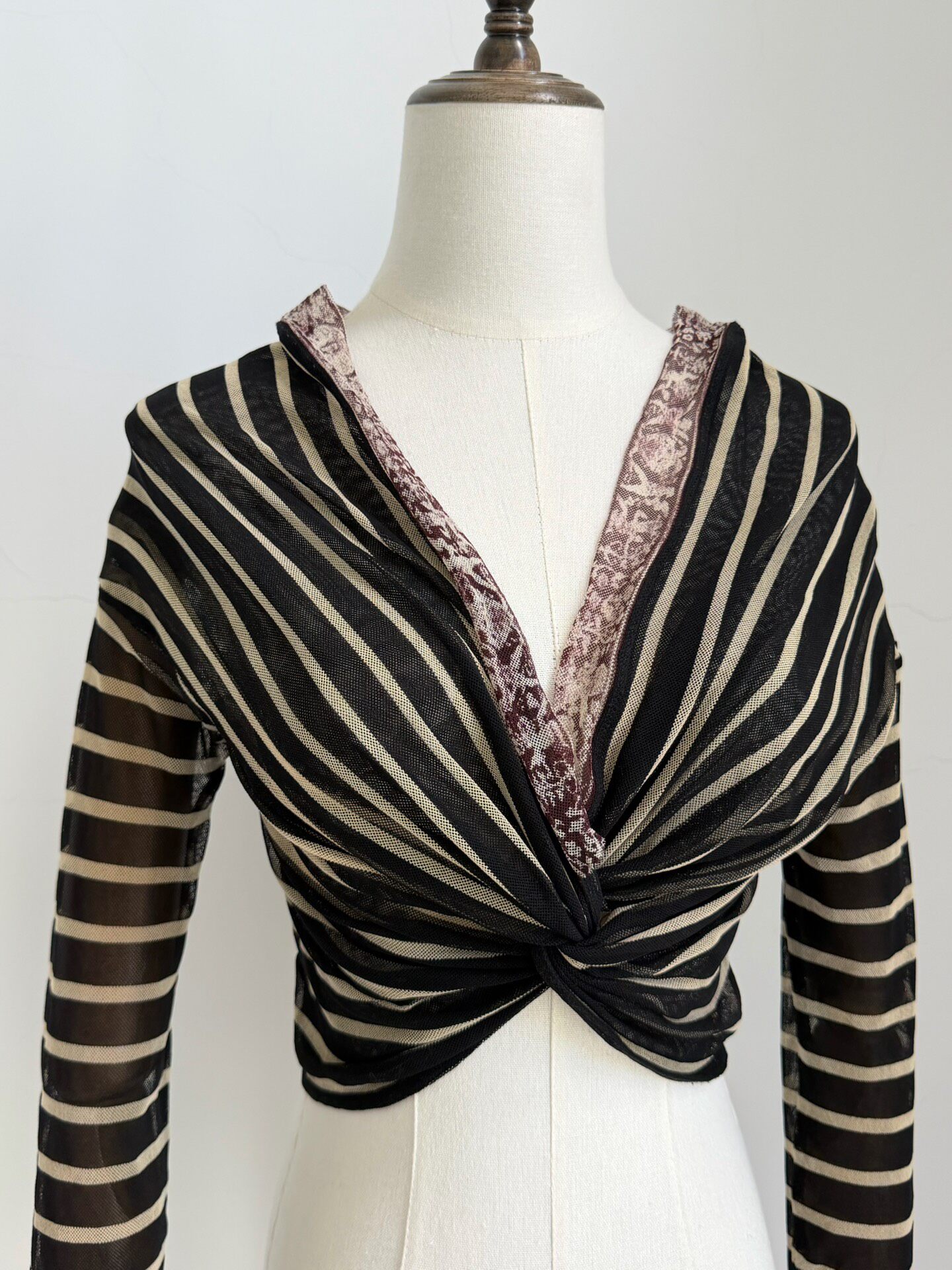 Vintage Jean Paul Gaultier Striped Mesh Top — front