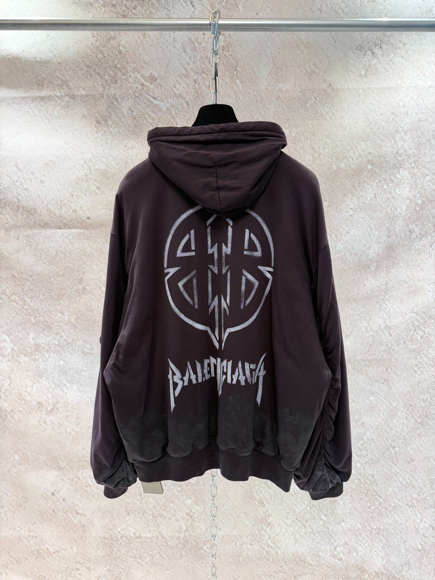 Balenciaga Black Limited Hooded Sweatshirt — detail