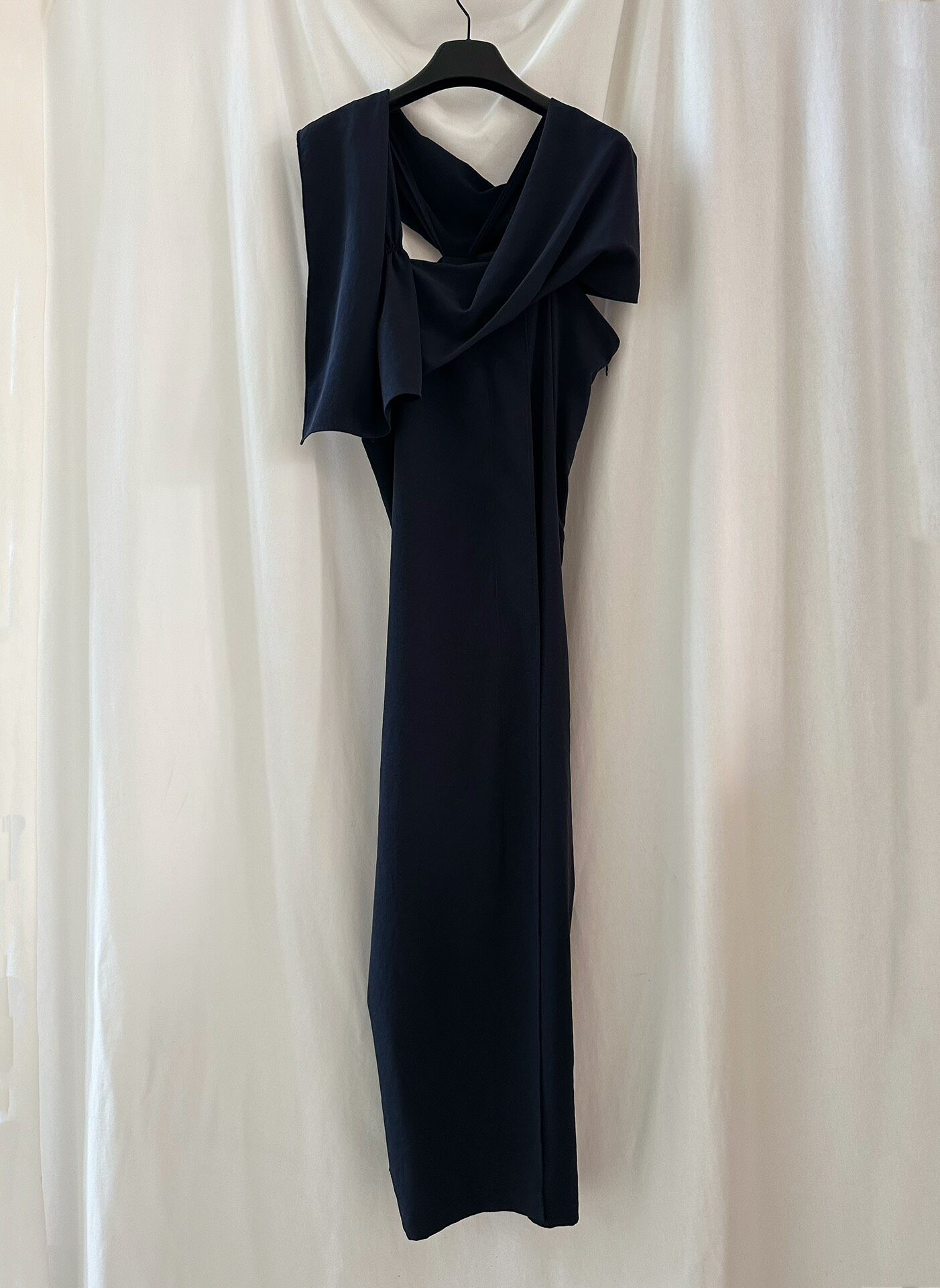 Y's 2014 Navy Draped Dress — back