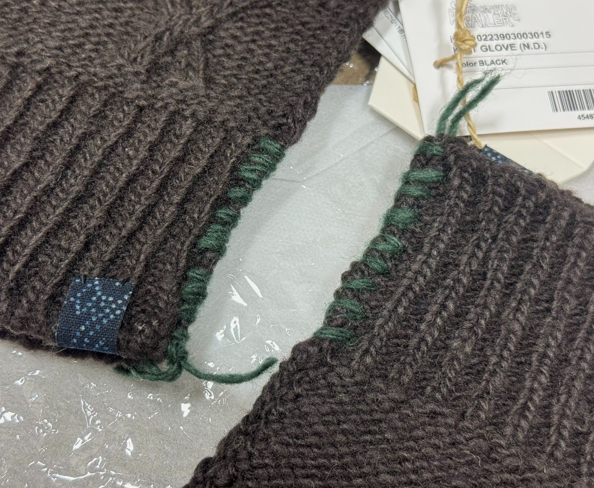 Visvim 23 ICT N.D. Knit Gloves — label