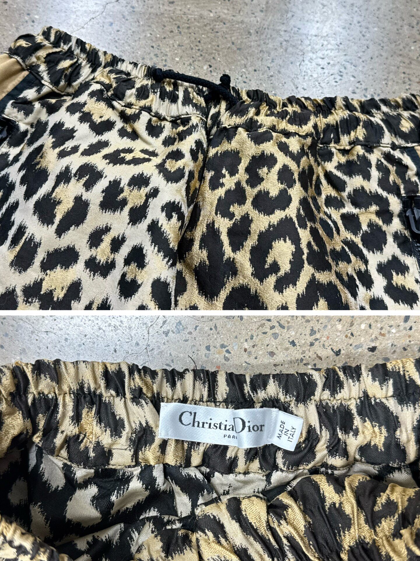 Dior Women's Leopard Print Mini Skirt — label