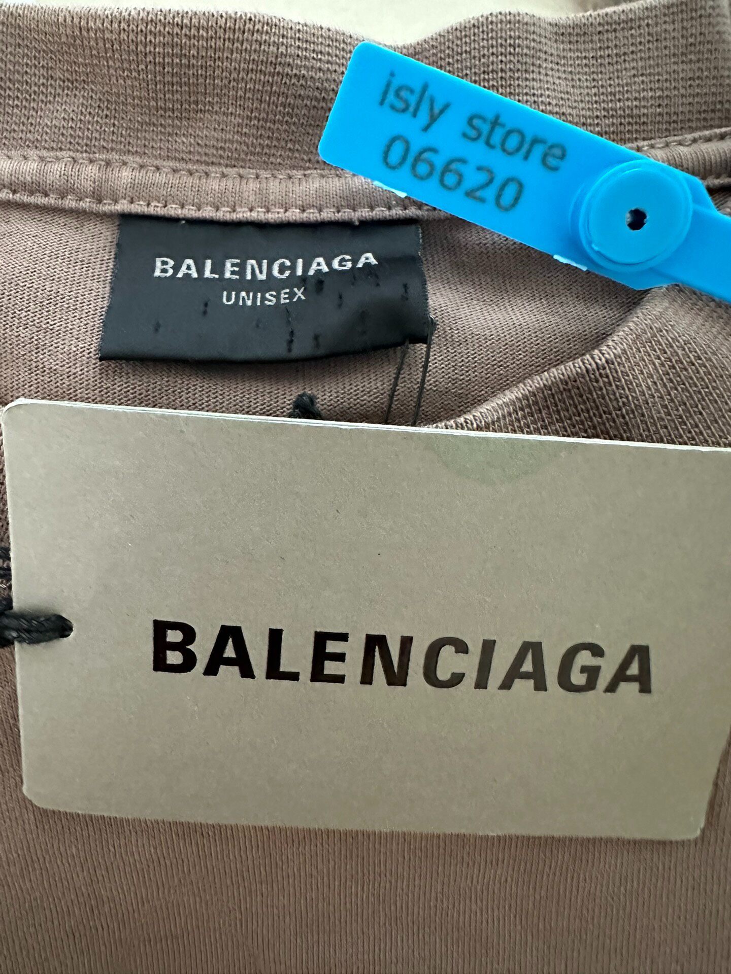 Balenciaga Distressed Logo Short-Sleeve T-Shirt — label