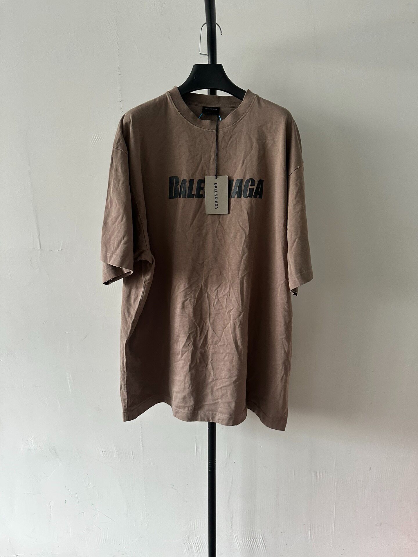 Balenciaga Distressed Logo Short-Sleeve T-Shirt