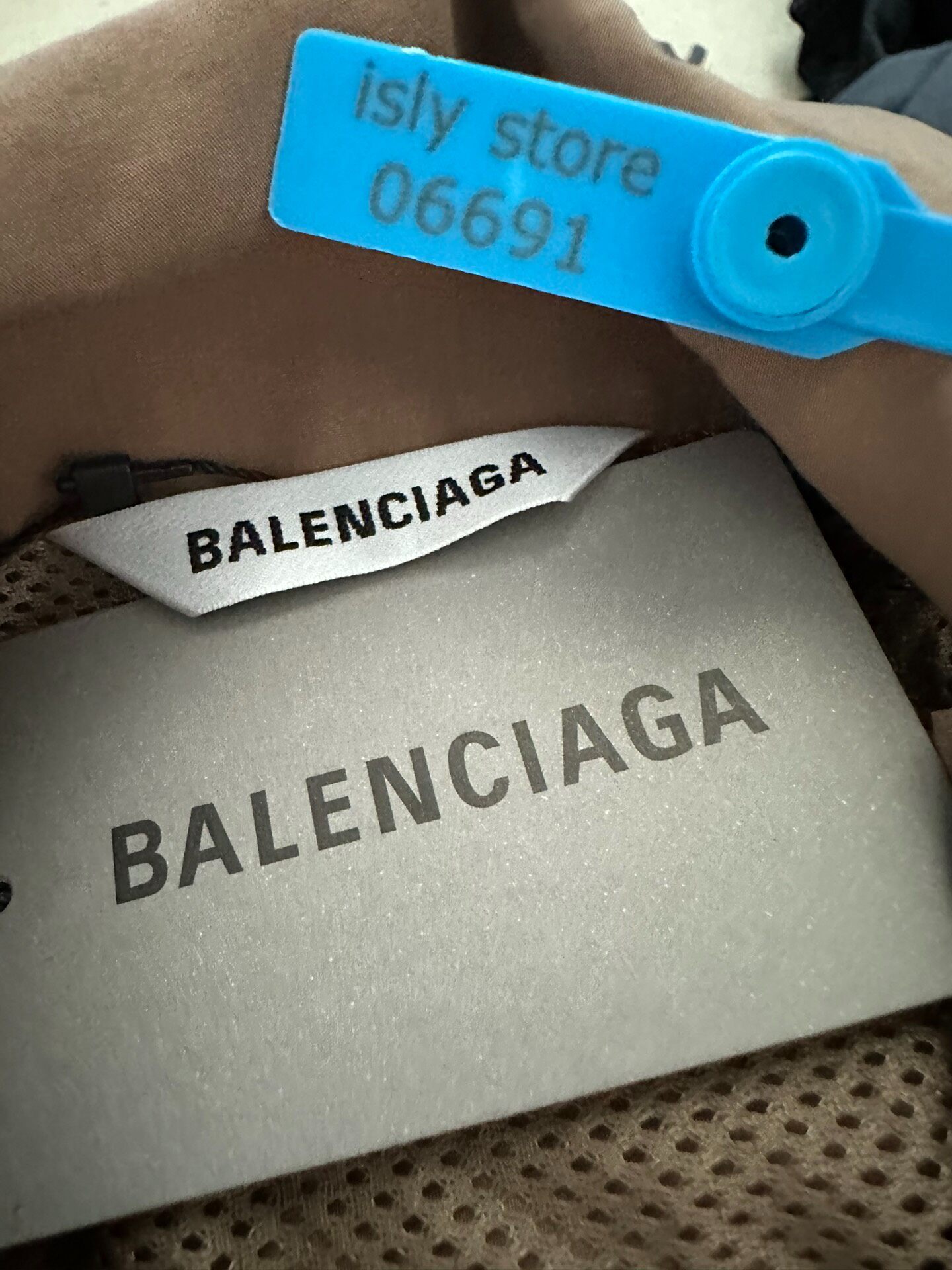 Balenciaga Women’s Brown Full-Zip Jacket — label