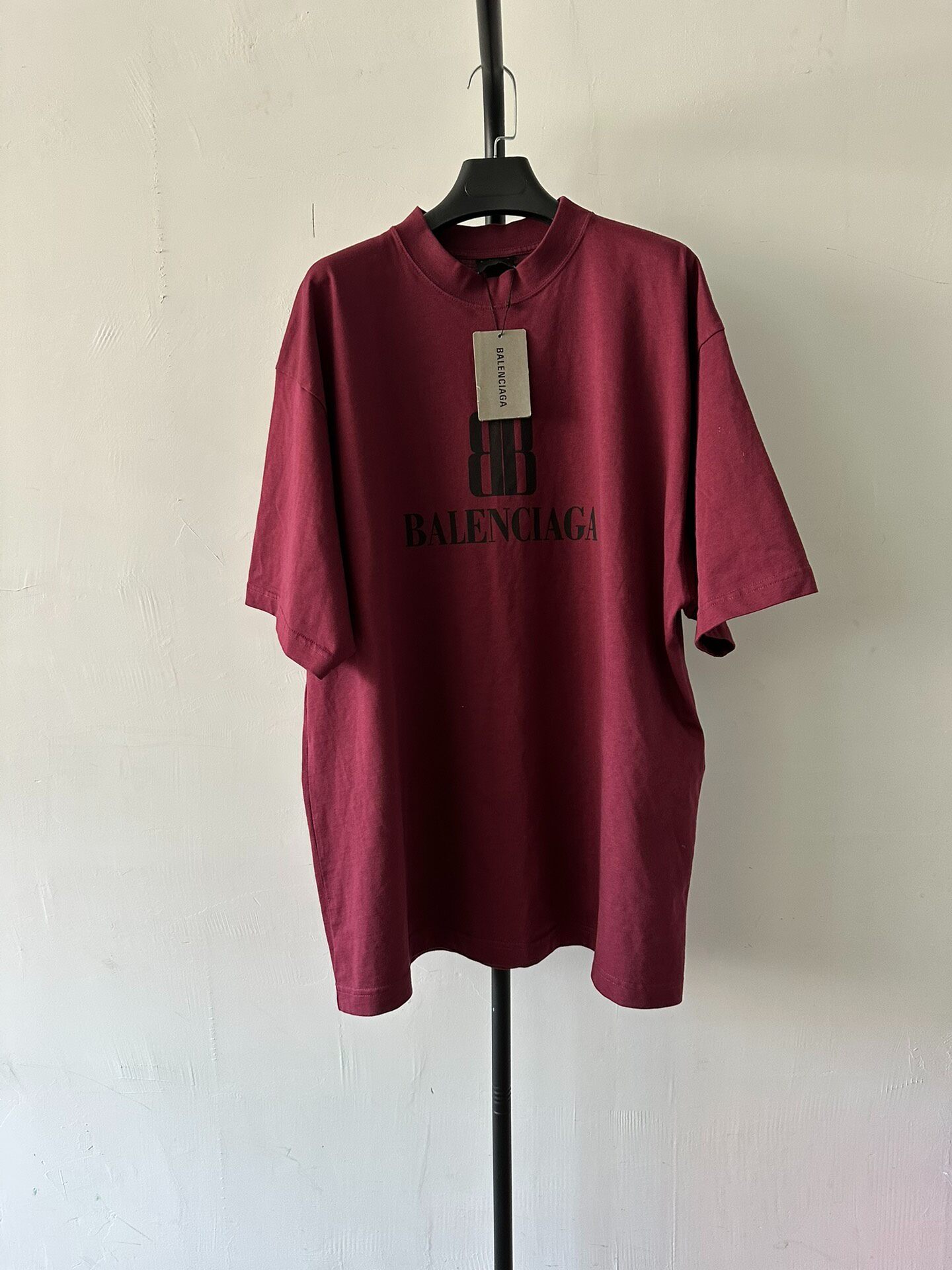 Balenciaga Maroon Men’s Loose T-Shirt