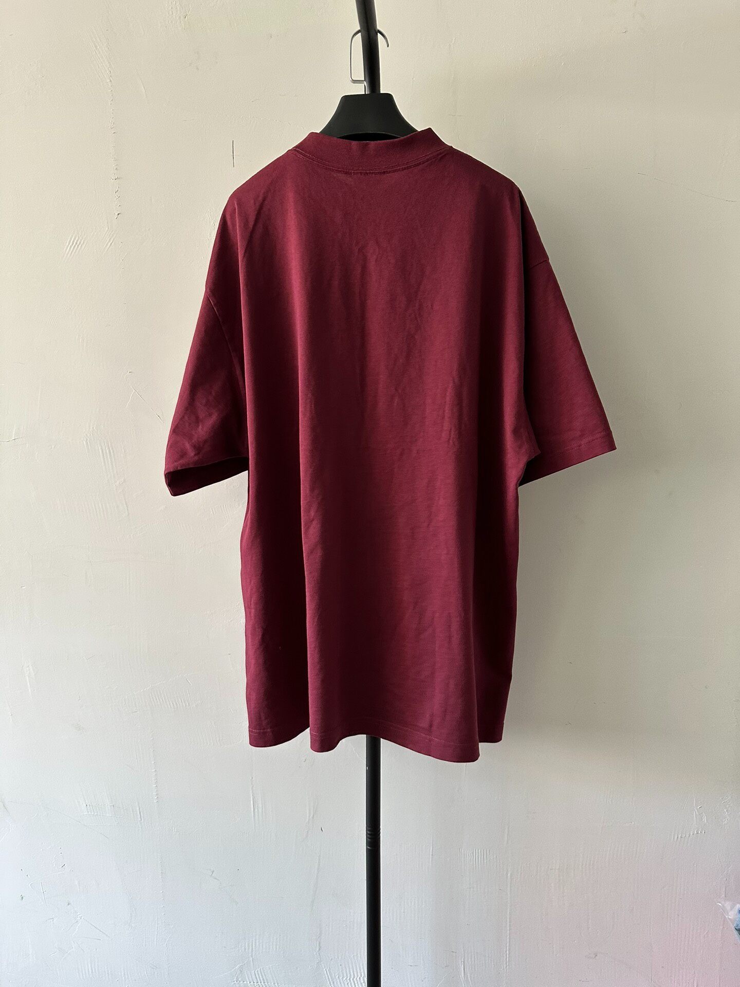 Balenciaga Maroon Men’s Loose T-Shirt — front