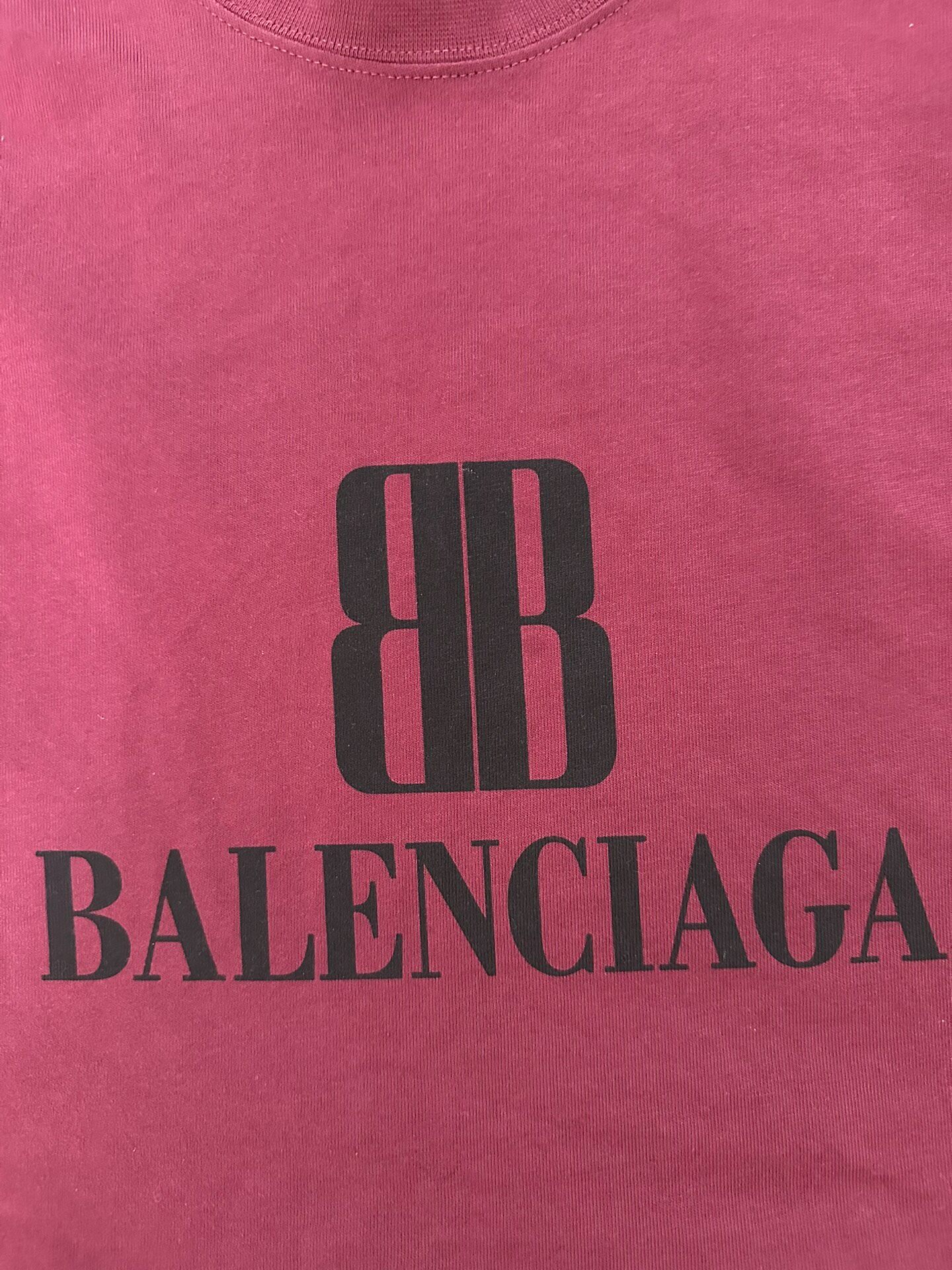 Balenciaga Maroon Men’s Loose T-Shirt — detail