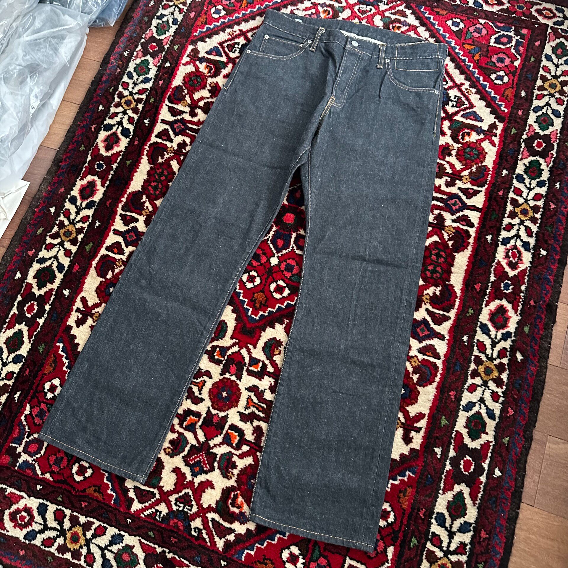 Visvim 24SS Black Raw Denim Jeans — detail