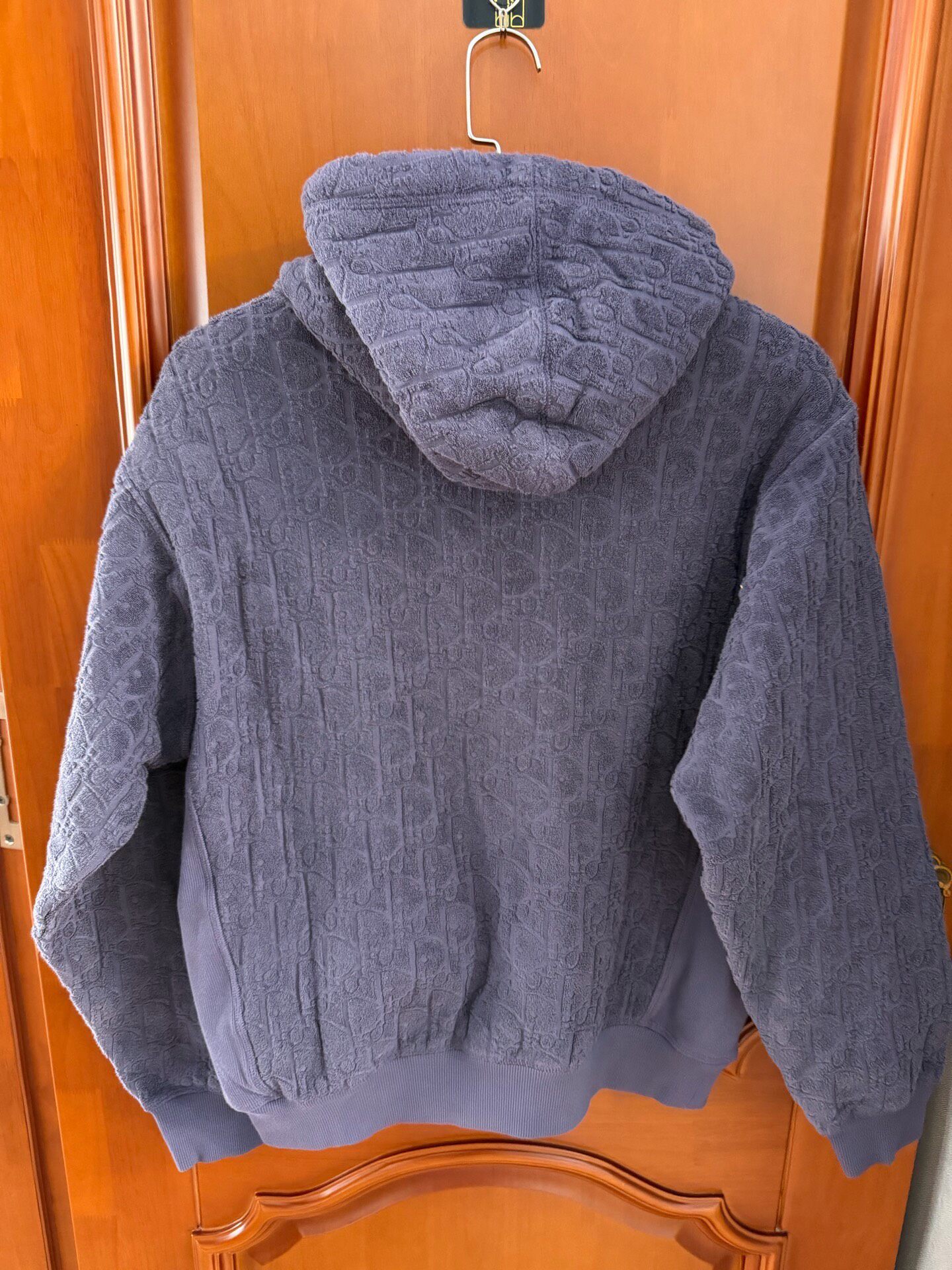 Dior Purple Terry Hooded Sweatshirt — front