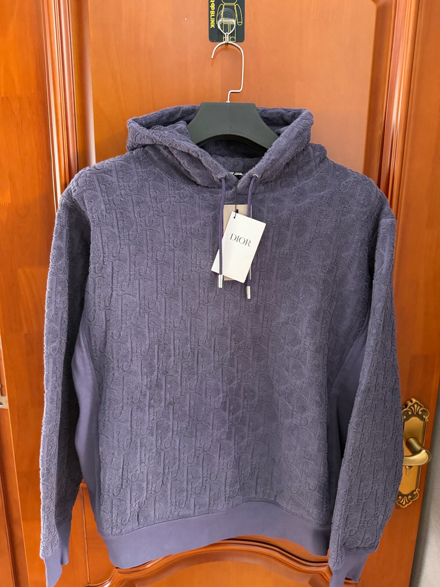 Dior Purple Terry Hooded Sweatshirt