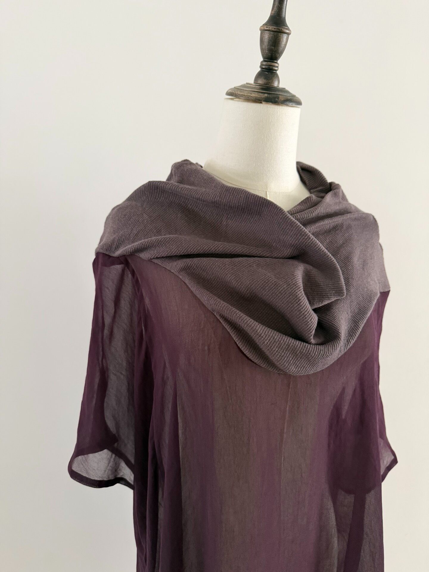 Undercover Sheer Scarf Collar Blouse — label