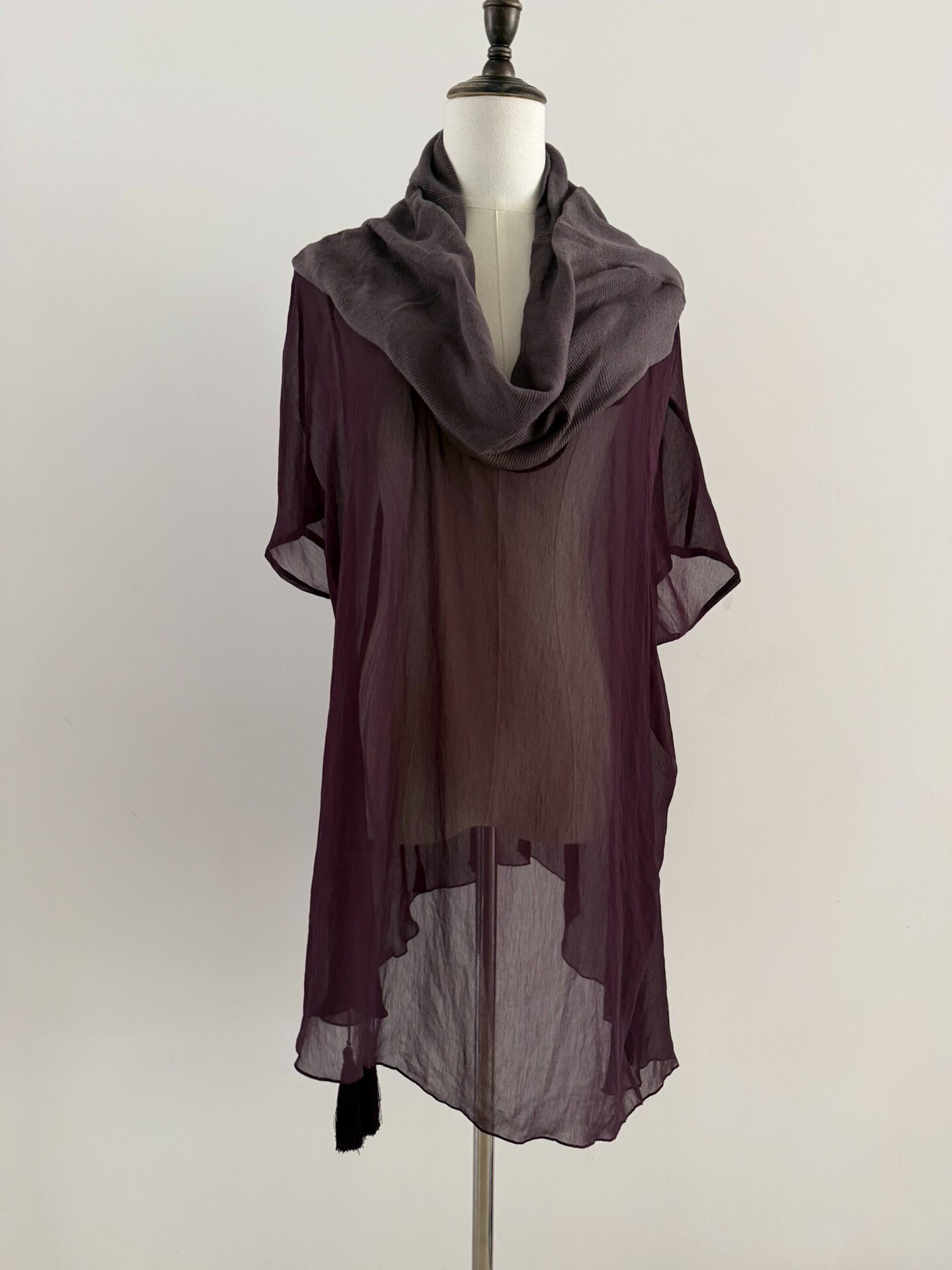Undercover Sheer Scarf Collar Blouse