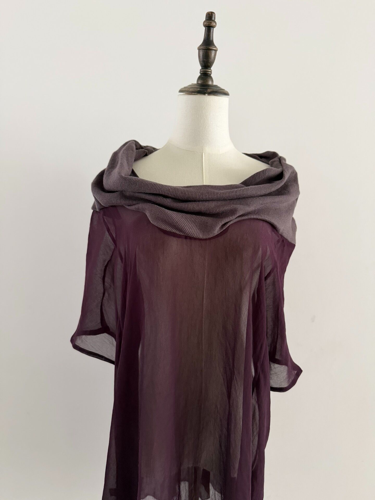 Undercover Sheer Scarf Collar Blouse — back
