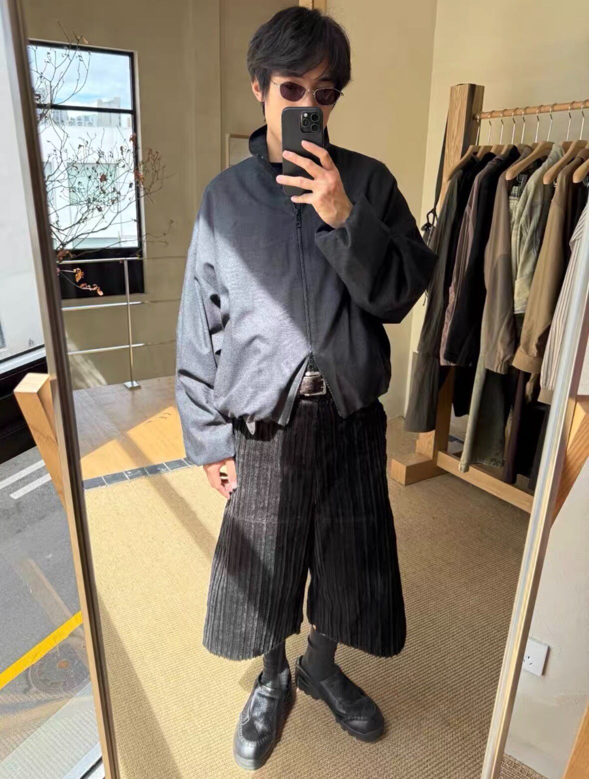 Sulvam 25AW Dark Plaid Balloon Jacket — back