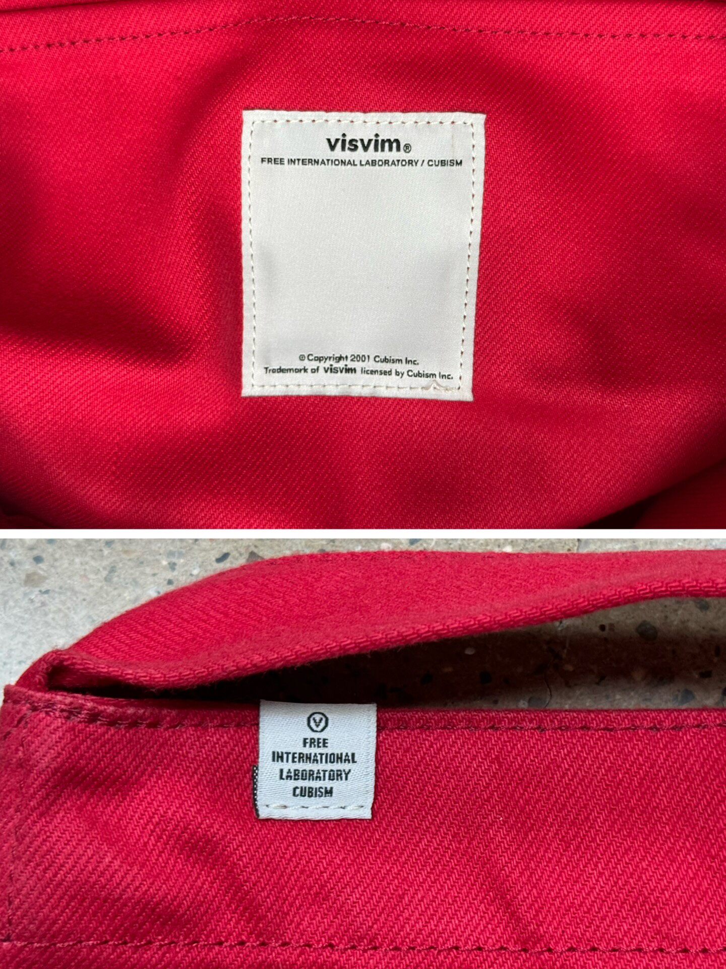 Visvim Musette Bag Hand-drawn Lightning — label