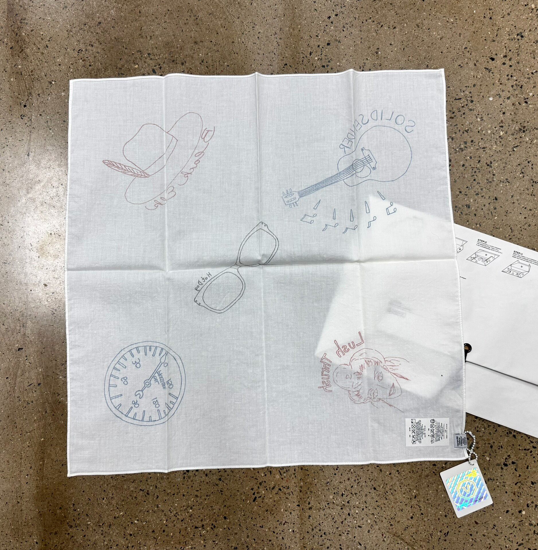 VISVIM White Patterned Handkerchief — front