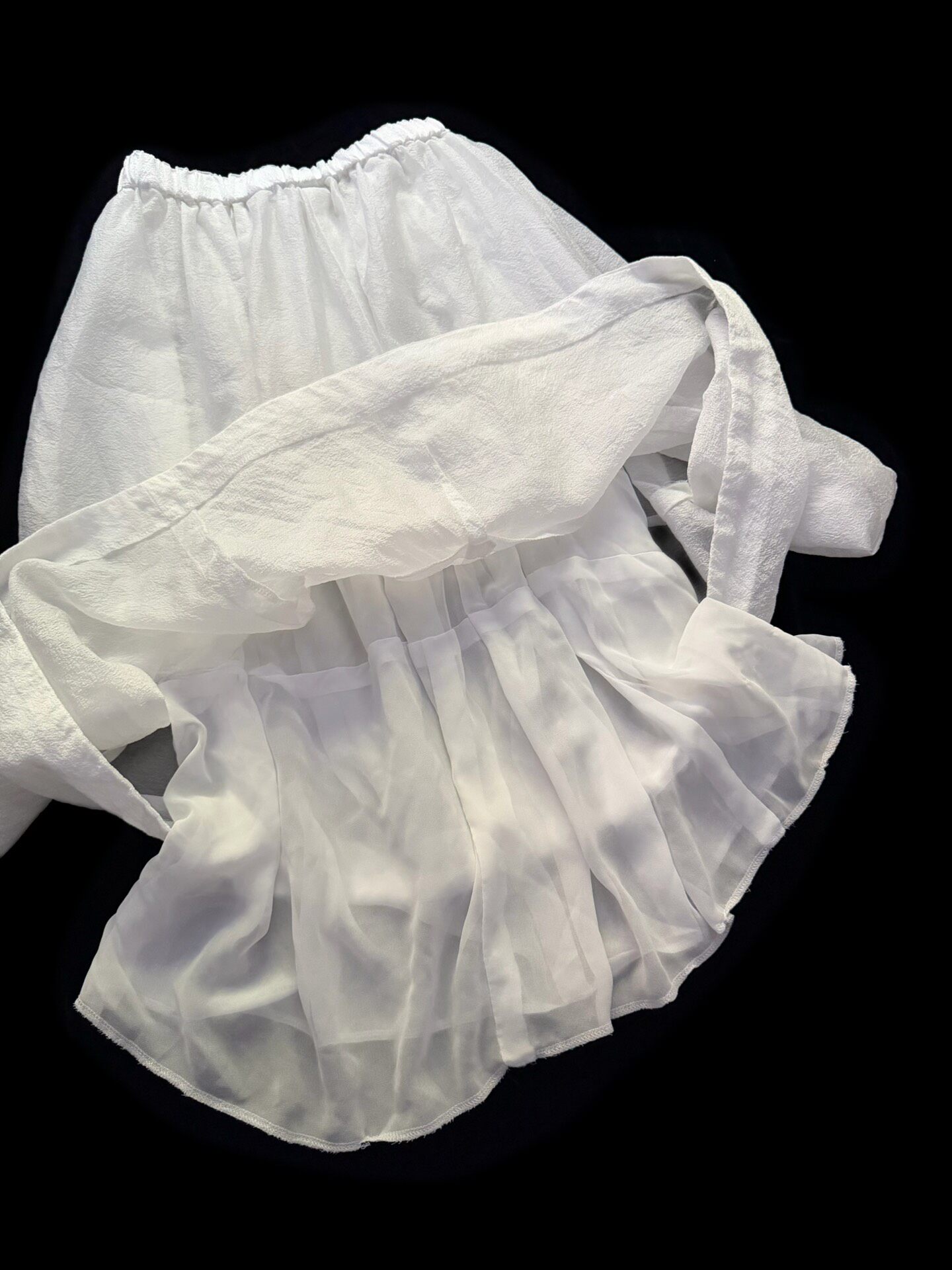 Comme des Garcons Double-layered Midi Skirt — front
