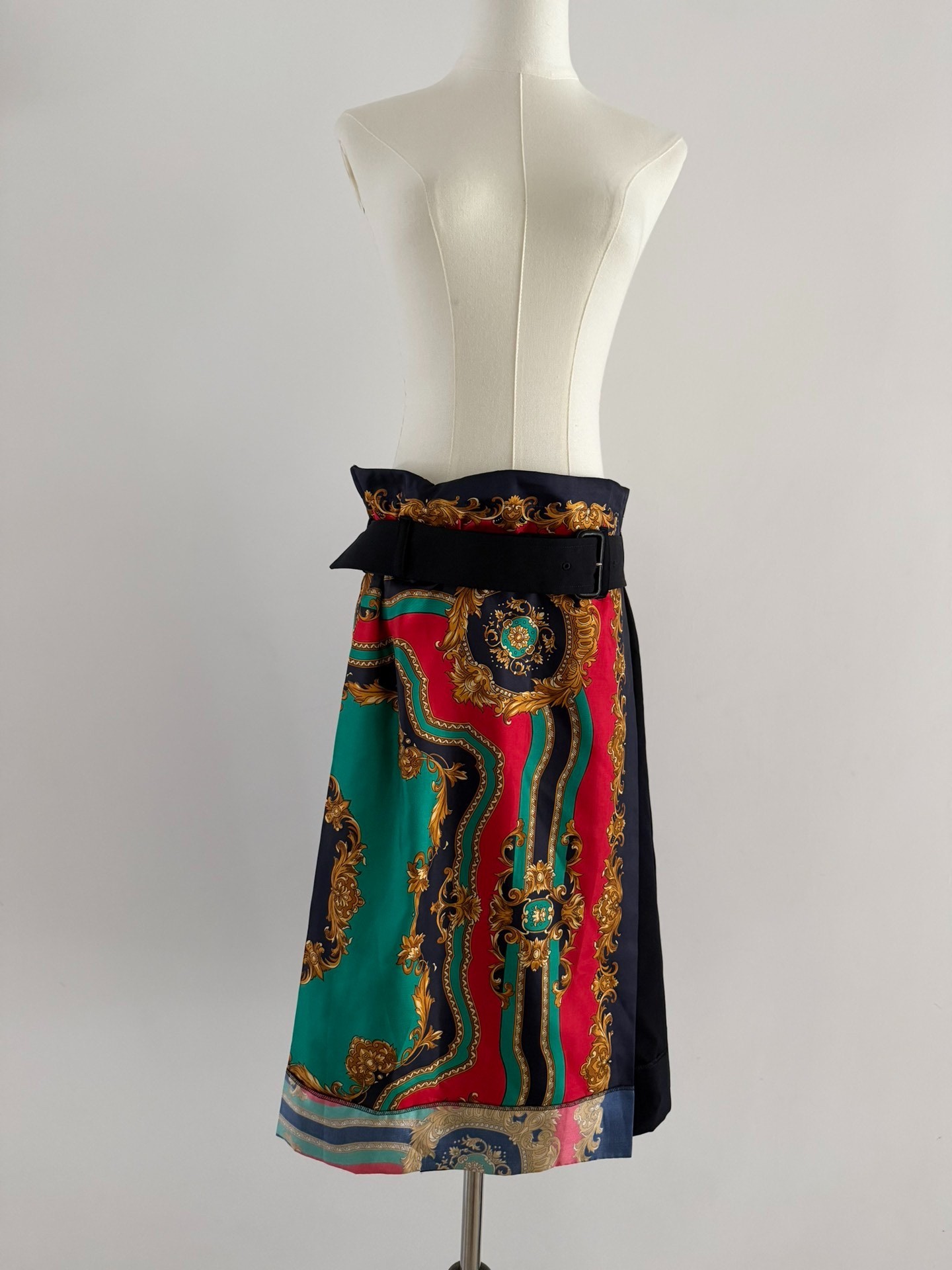 Tricot CDG Ethnic Midi Pattern Skirt